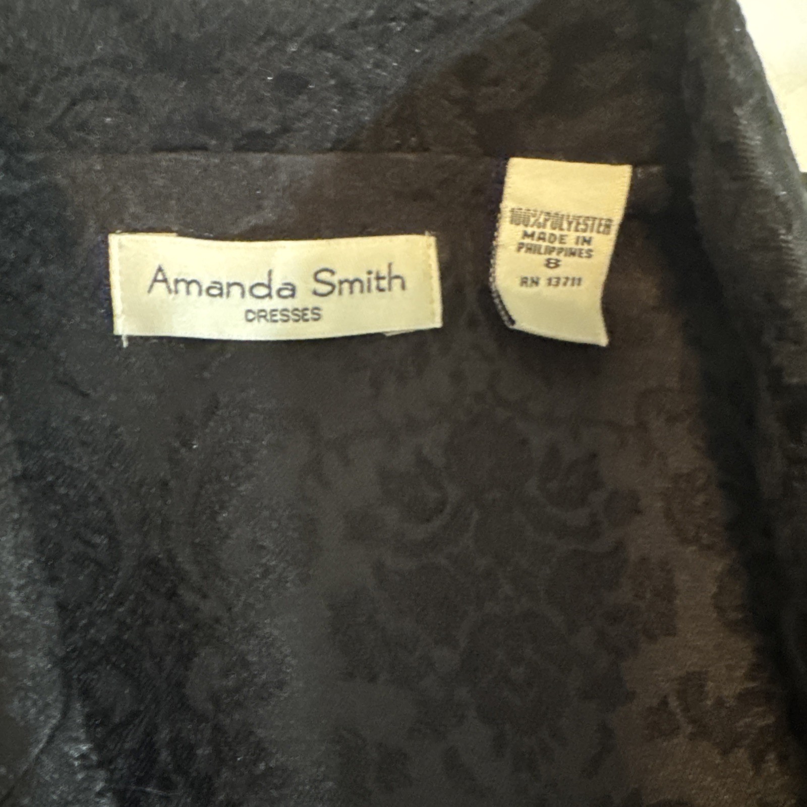 Vintage Amanda Smith Blazer And Skirt Set Black Women’s Size 8 NEW Gorgeous Rare