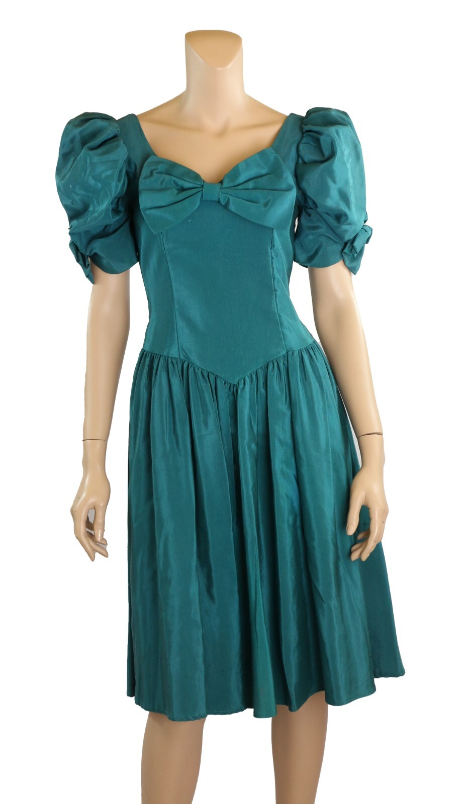 Do You Love Me? Vintage 80s Teal Party Prom Bridesmaid Dress sz 10