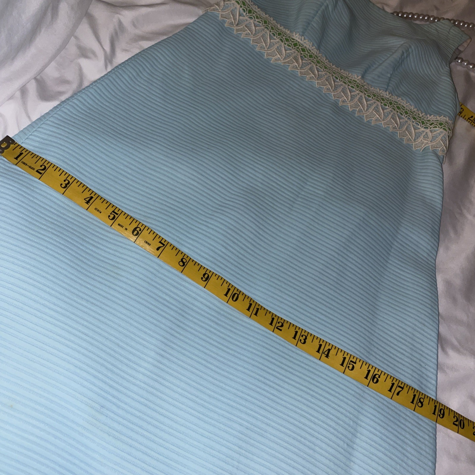 Vintage 60’s 70s Maxi Dress Sz 3 Gina Petites Blue/green Bow Boho Empire Waist