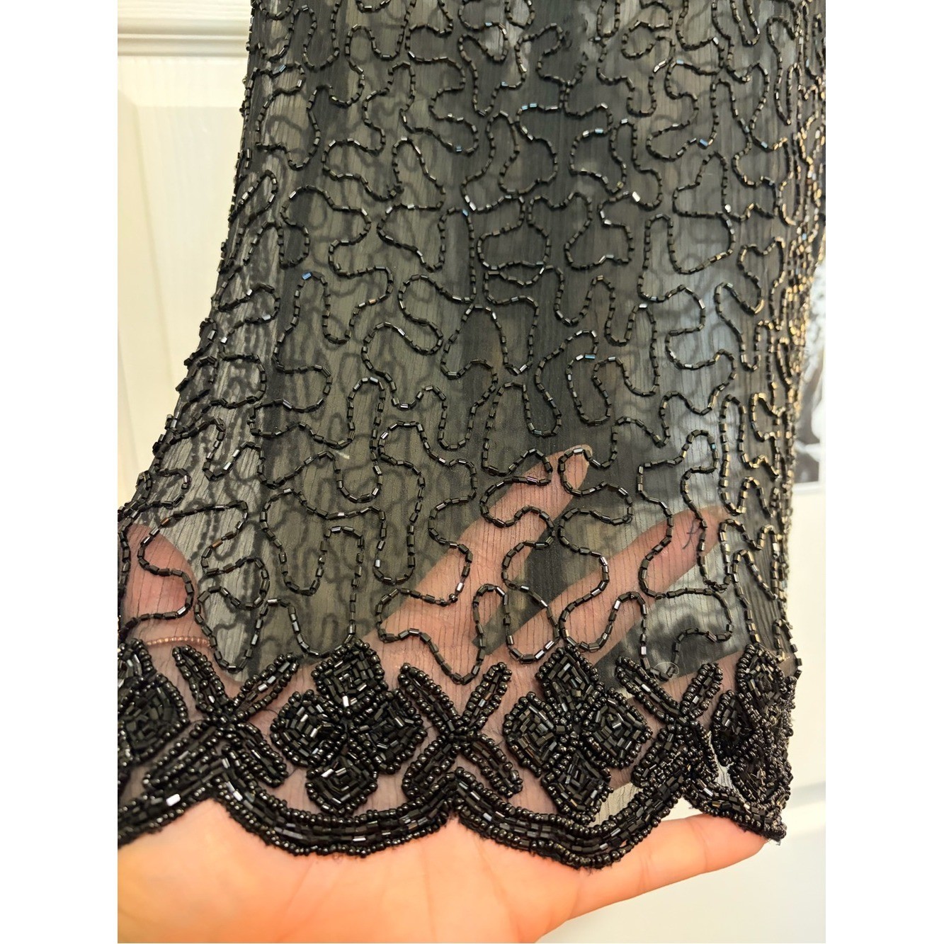 Vintage 90s Black Beaded Lace Camisole
