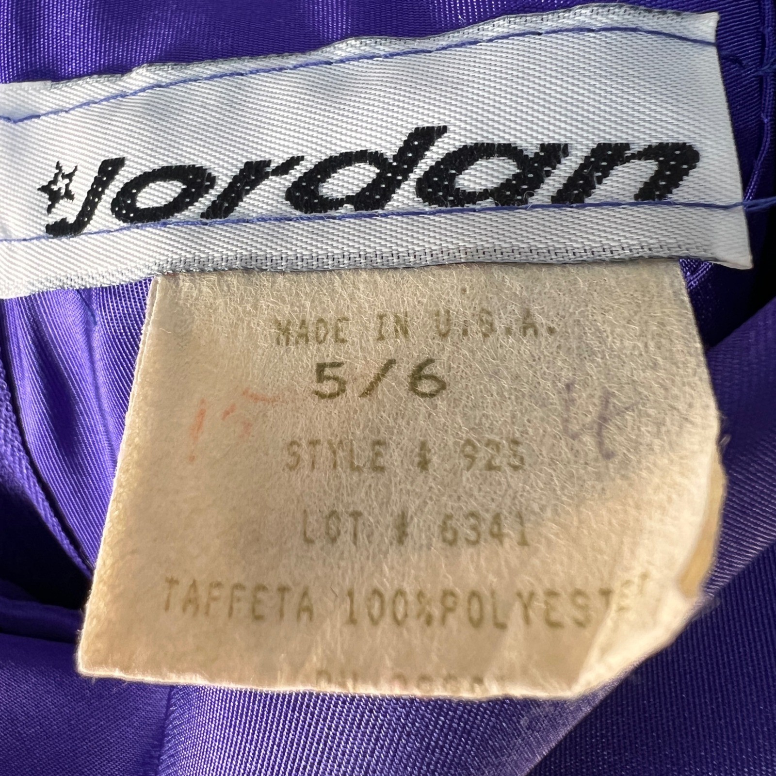 Jordan Fashions Vintage Purple Taffeta One Shoulder Bow Cocktail Prom Dress 5/6