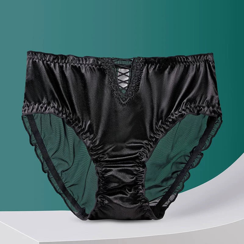 Womens Vintage Satin Thongs Lustrous Panties Silky G-string Underwear