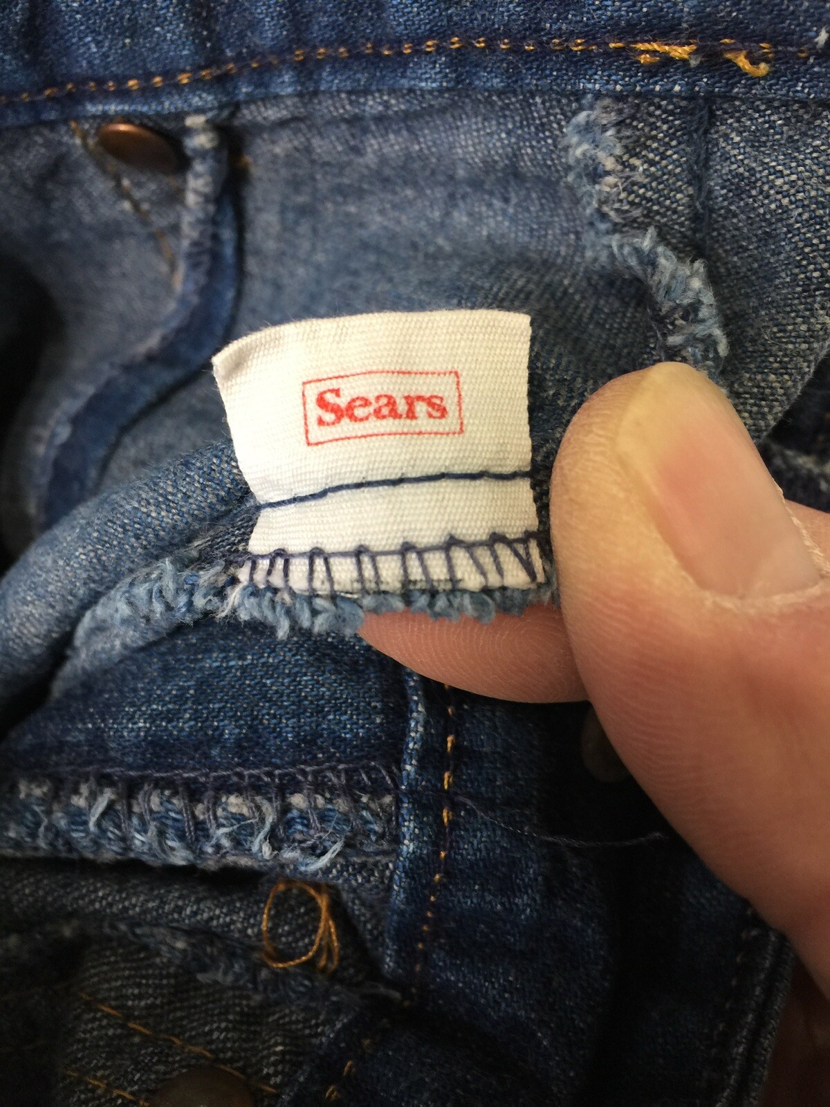 Vintage Sears Low Rise Hip Hugger Jeans 70’s Bell Bottoms Sears Roebuck Co