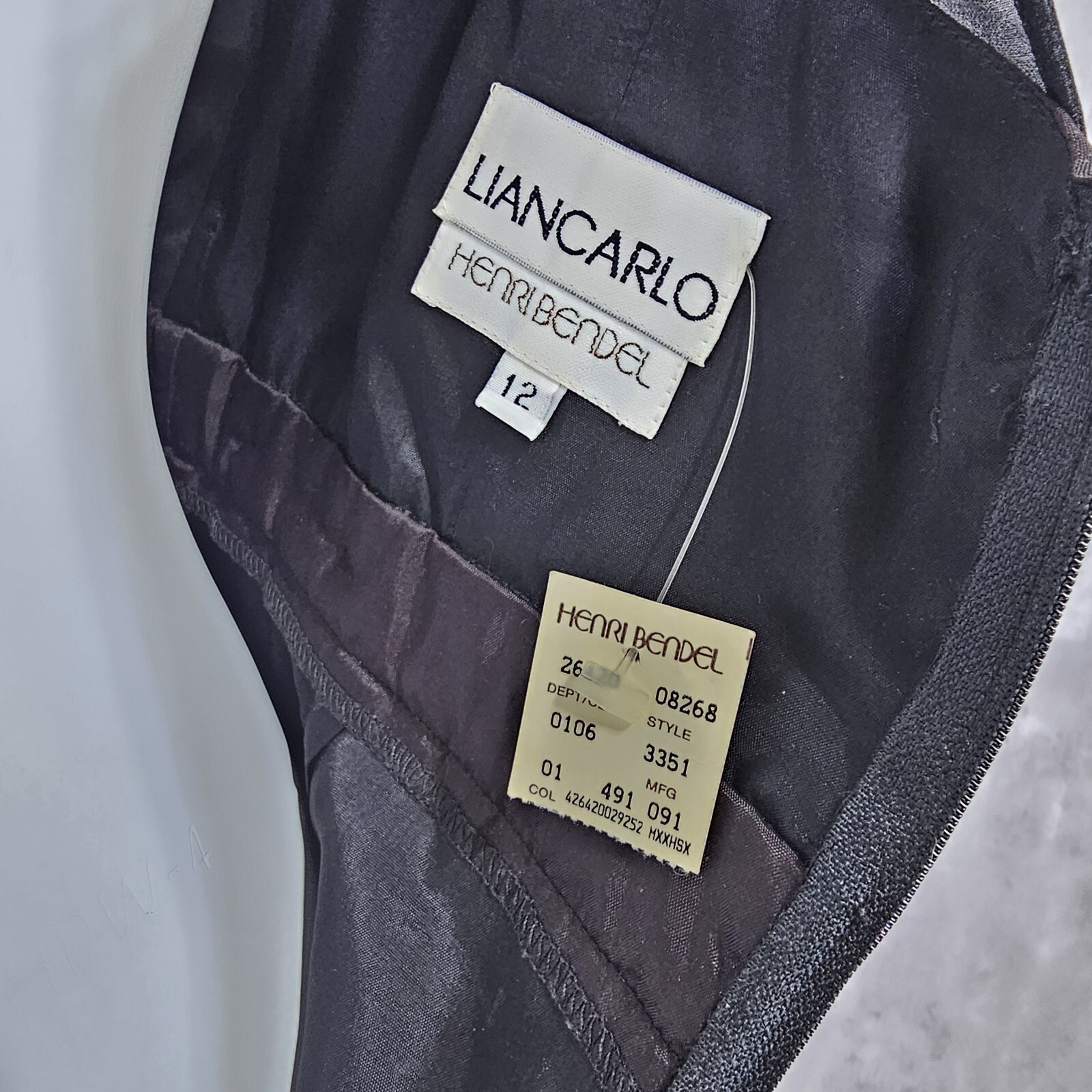 Vintage 80s Henri Bendel Liancarlo Illusion Neckline & Sleeves Black Dress Bow