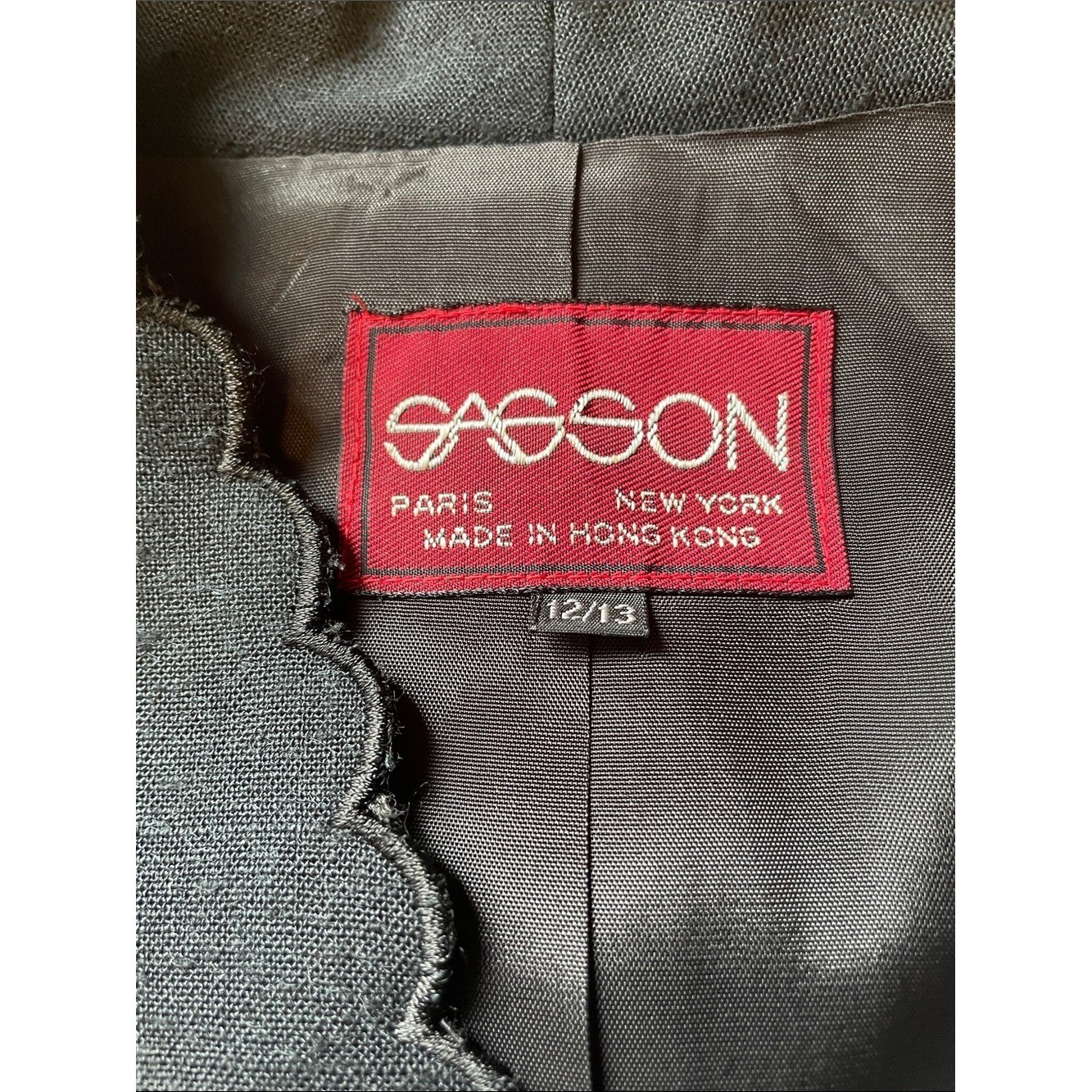 Vintage Sasson Blue Sleeveless Silky Polka Dot 2 Piece Dress & Black Blazer Sz M
