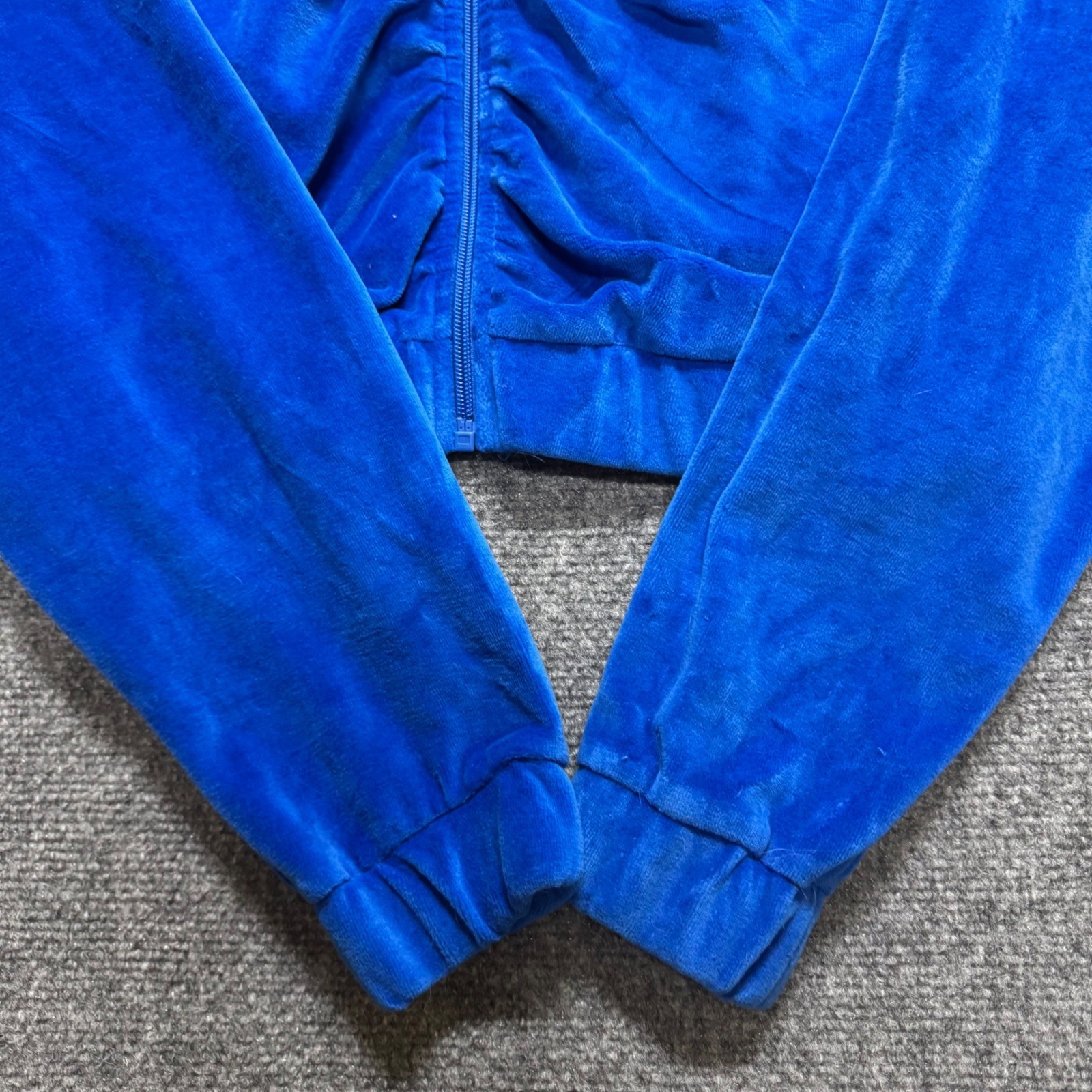 VTG Juicy Couture Velvet Full-zip Jacket Women’s S Blue Y2K Hoodie 90s