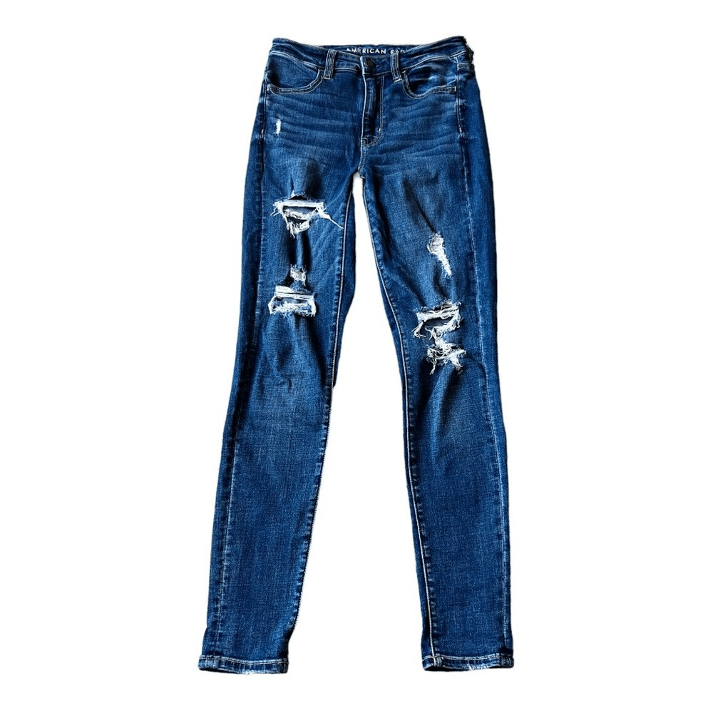 American Eagle Super Stretch Ripped Super Hi-Rise Jegging Jeans Size 2