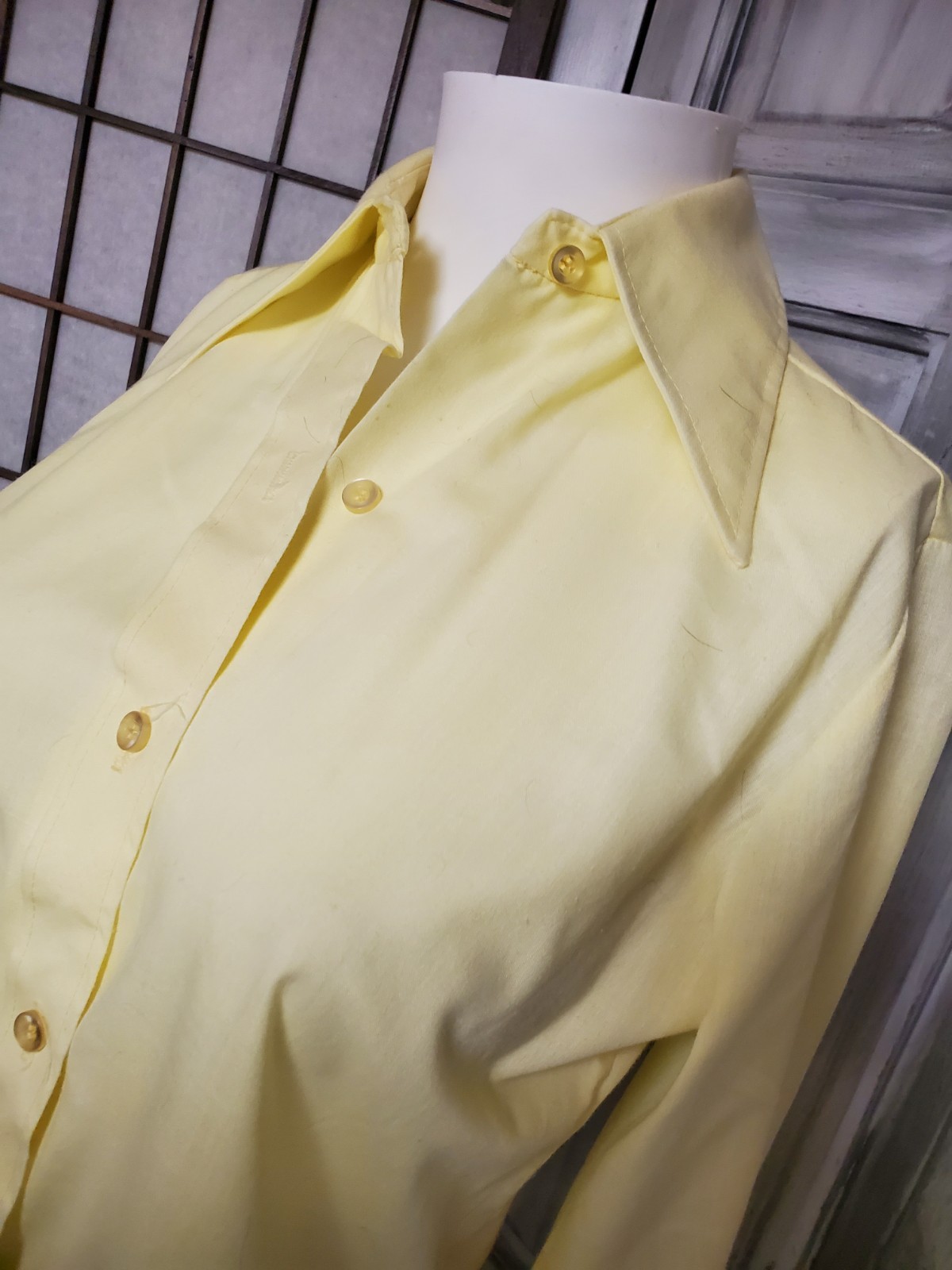 S Vtg 60s 1970s dagger Collar Lightweight Langtry LTD Top Blouse Mod Gogo Boho