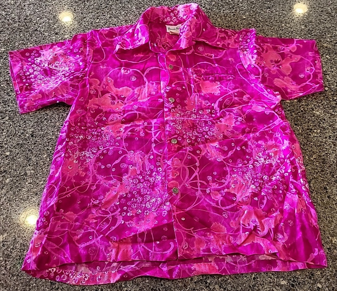 Hawaii Nei Halter Honeymoon Set Hawaiian Dress & Shirt VTG Women’s 6 Mens L READ