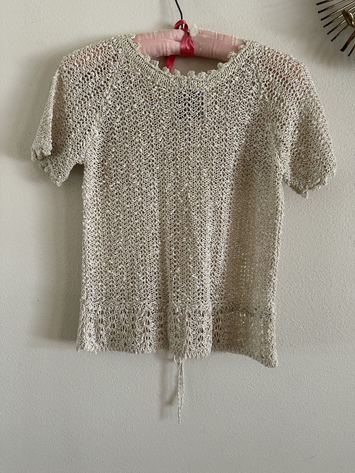 1970s A Pallas Original Hand Loomed Irish Linen Knit [Dress/Skirt/Set] Boho VTG