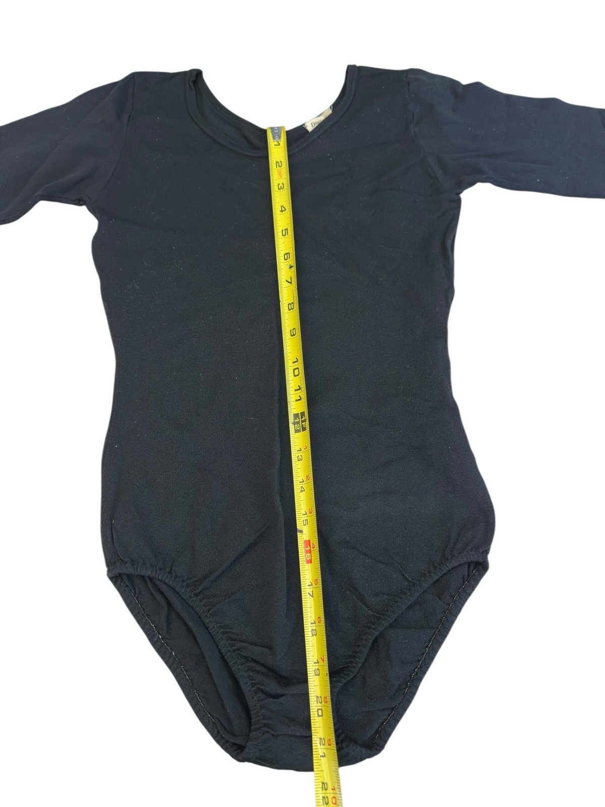 Nos Vintage Danskin Long Sleeve Bodysuit Leotard Black USA Nylon Spandex sz S
