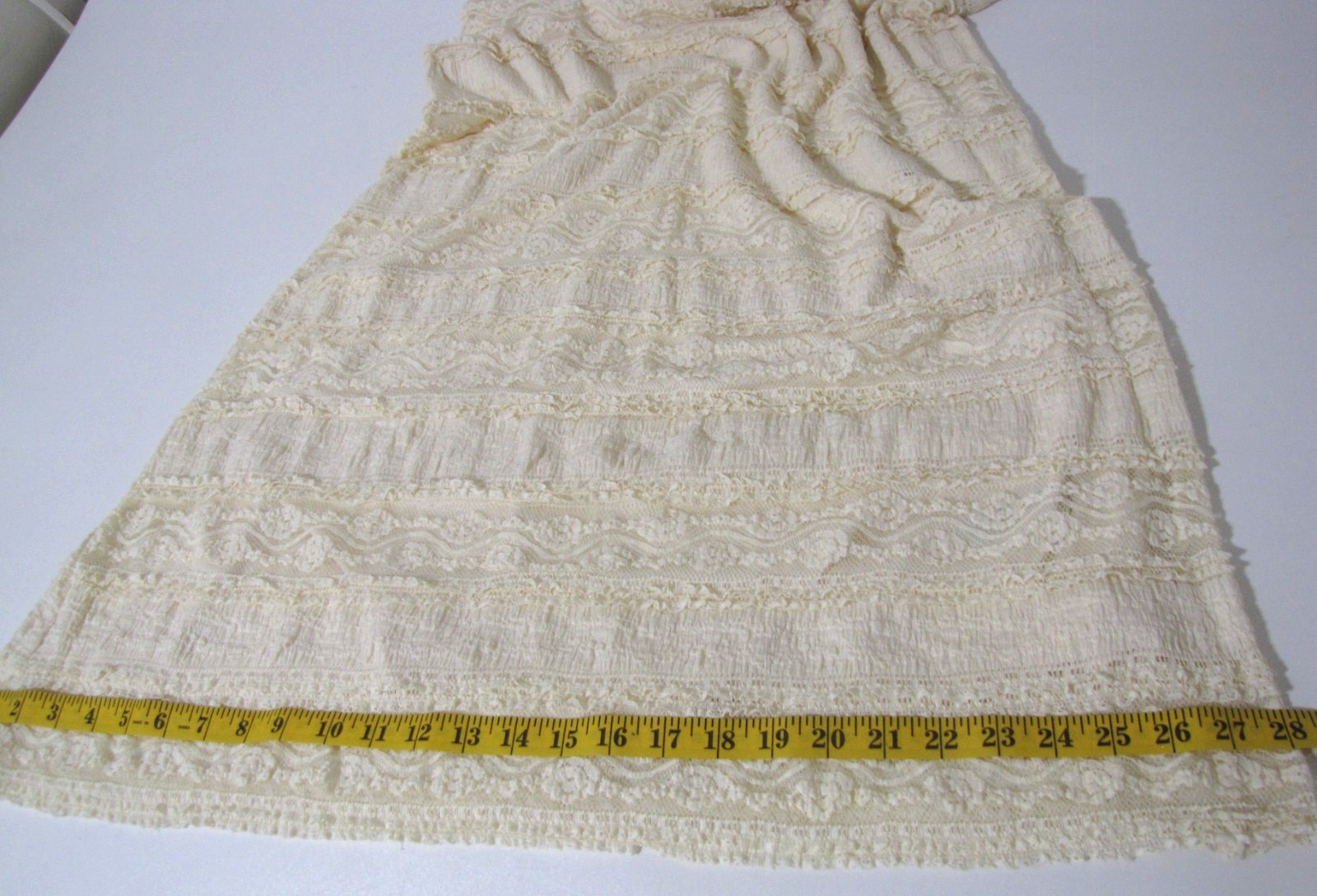 NWT Y2K MAX Studio cream Cupcake-Lace Straight Maxi Skirt Lined Stretch Wm. M/L
