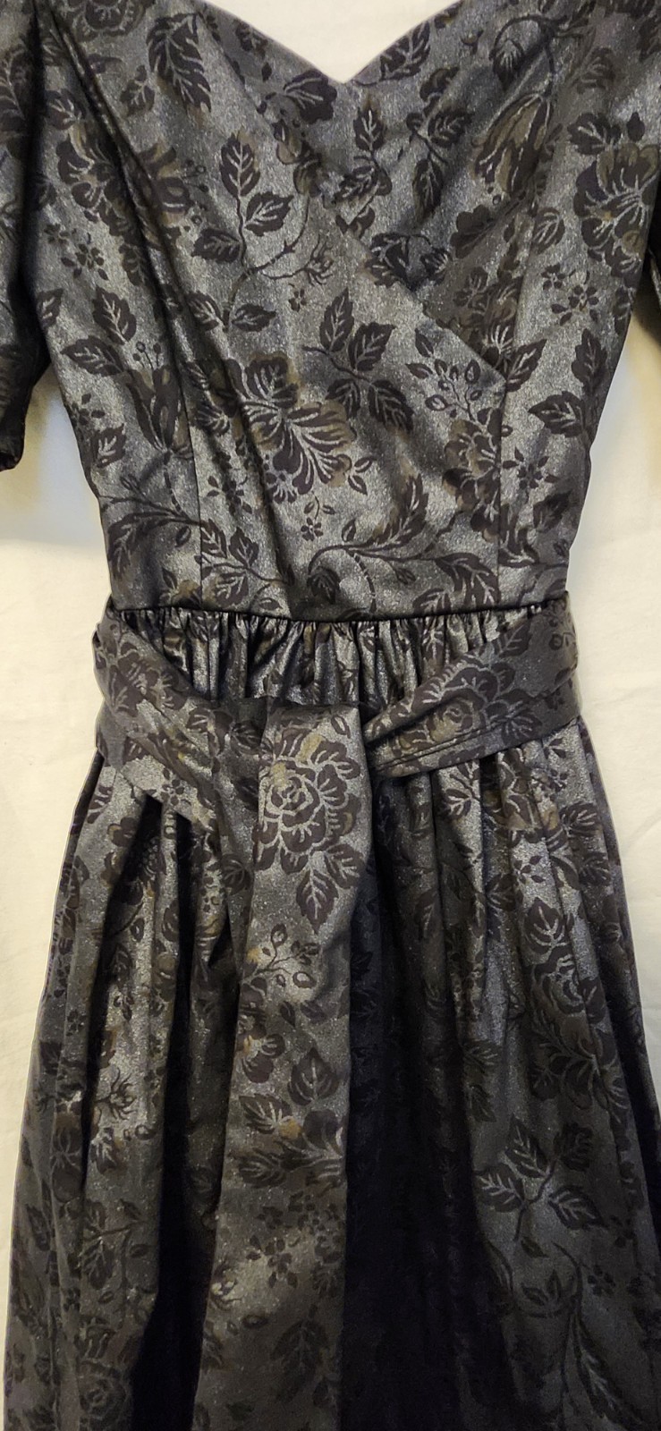 Vtg Laura Ashley dress nwt Black Taffeta Evening Holiday sz 8. 60″ Sweep