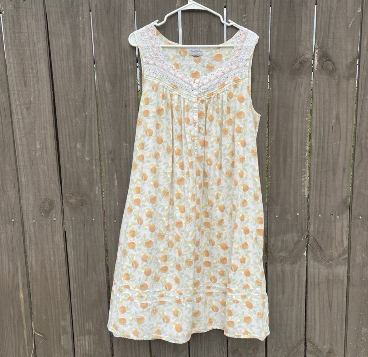 Vintage Lanz of Salzburg citrus Orange print flowy summer house dress