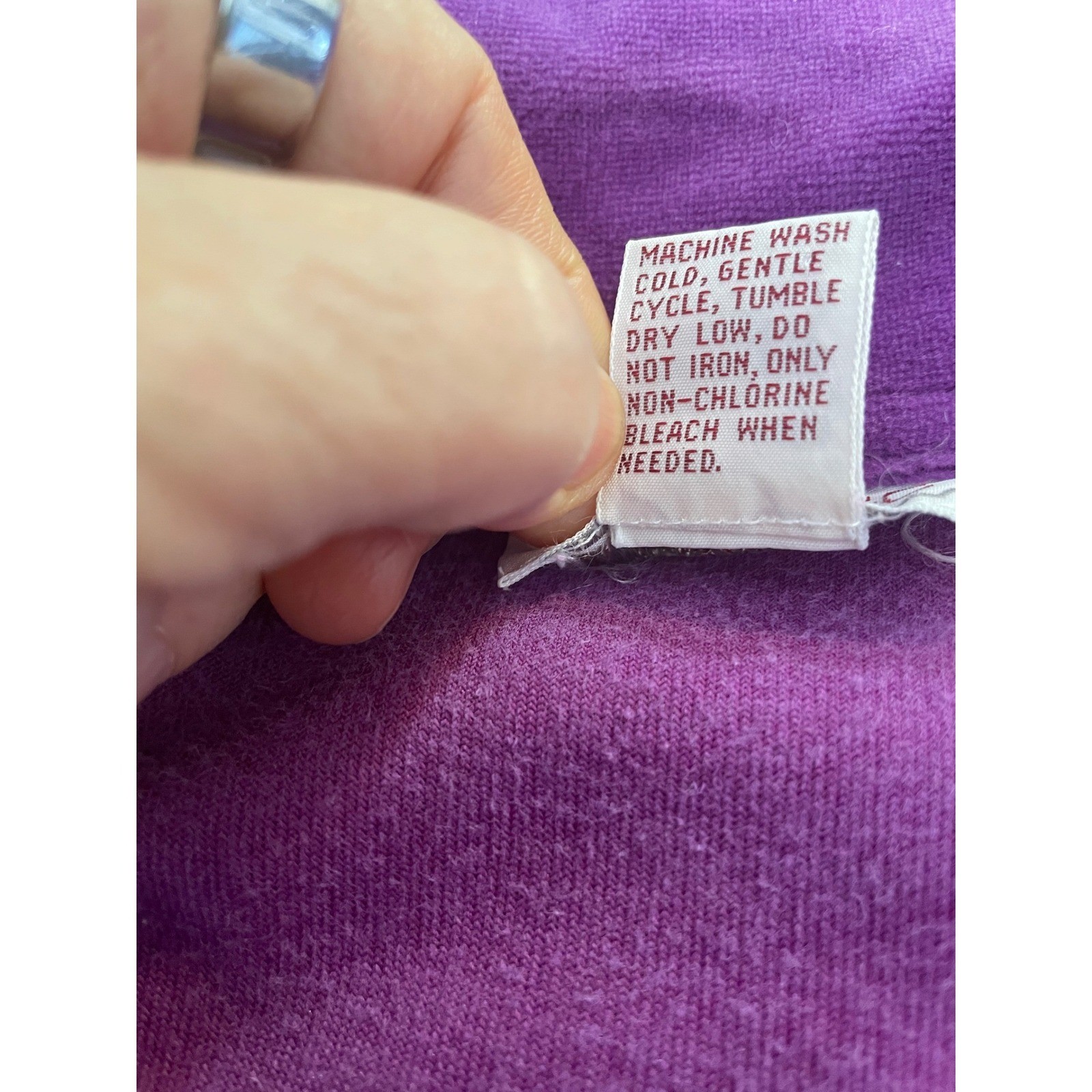 Vintage Purple Velour Top Townhouse Pullover Size Large 1990s Made in Korea EUC