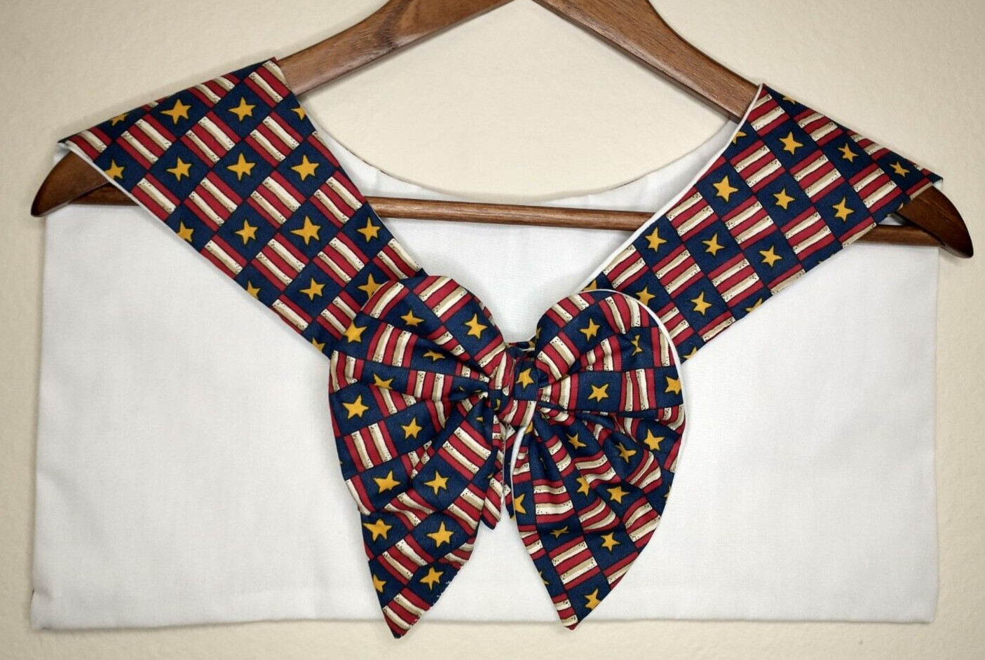Custom Handmade Vintage 80s 90s Collar Shirt Accessory Patriotic Stars