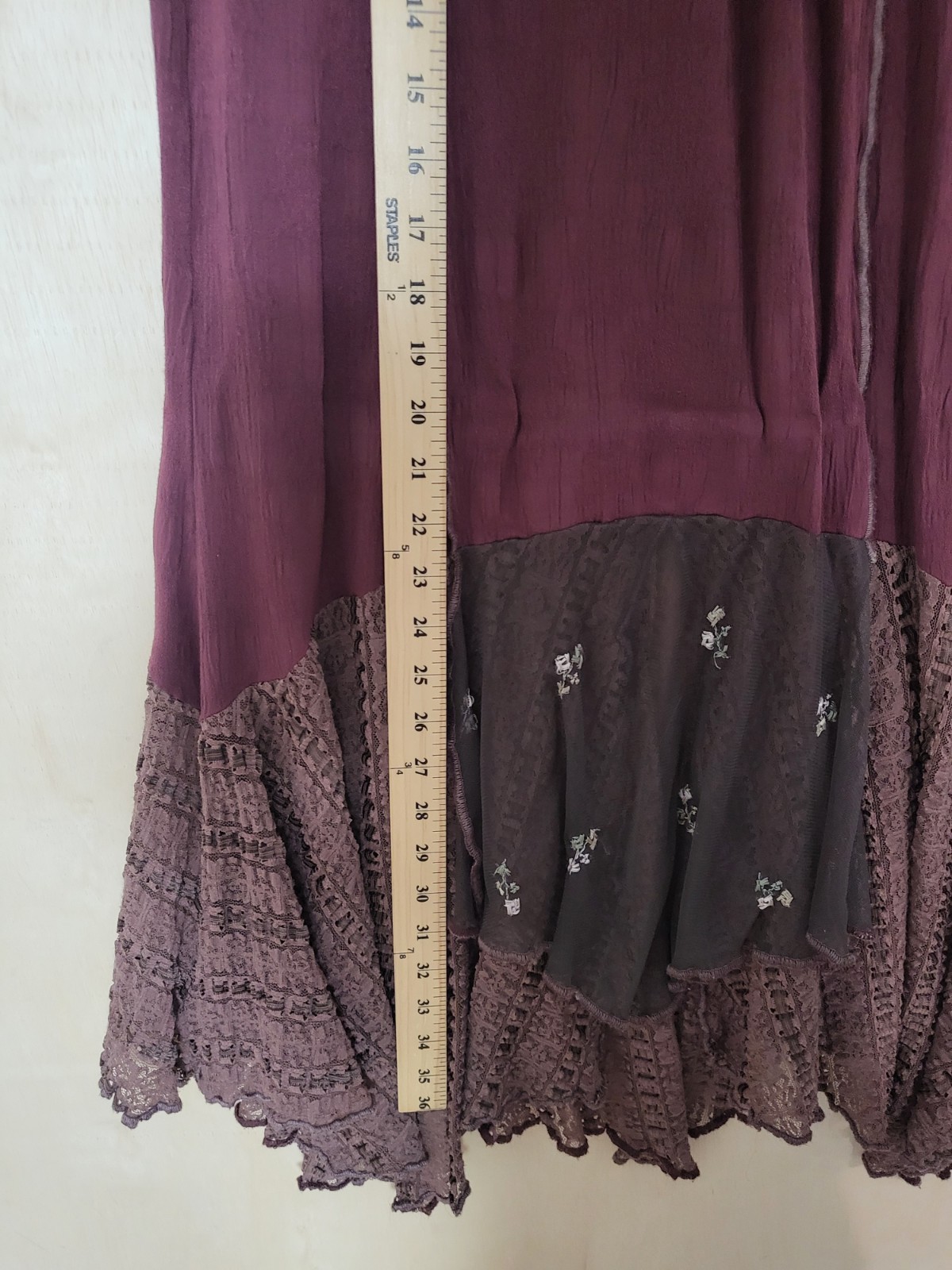 Size:14 SPENCER ALEXIS Vtg 2 Piece Top Skirt Burgundy Gothic Boho Romantic