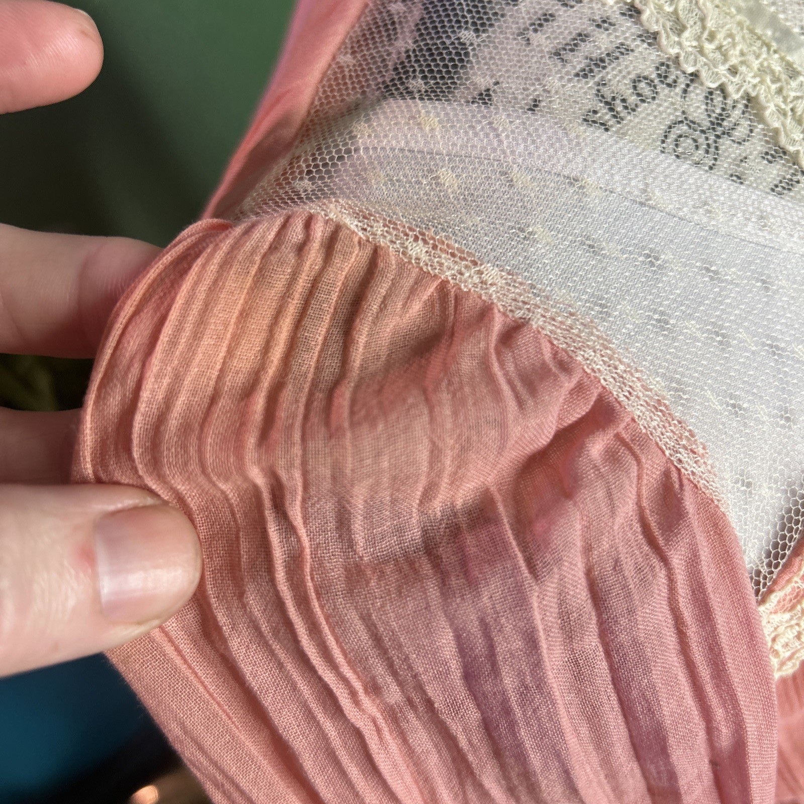 1970s Gunne Sax Pink Prarie Dress Size XS 10 Victorian Revival Country Western
