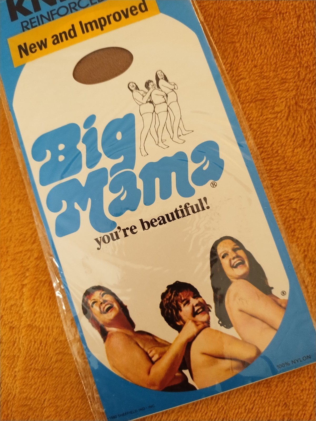 Vtg Big Mama NOS Knee Highs Ultra Sheer Beigetown Movie Prop