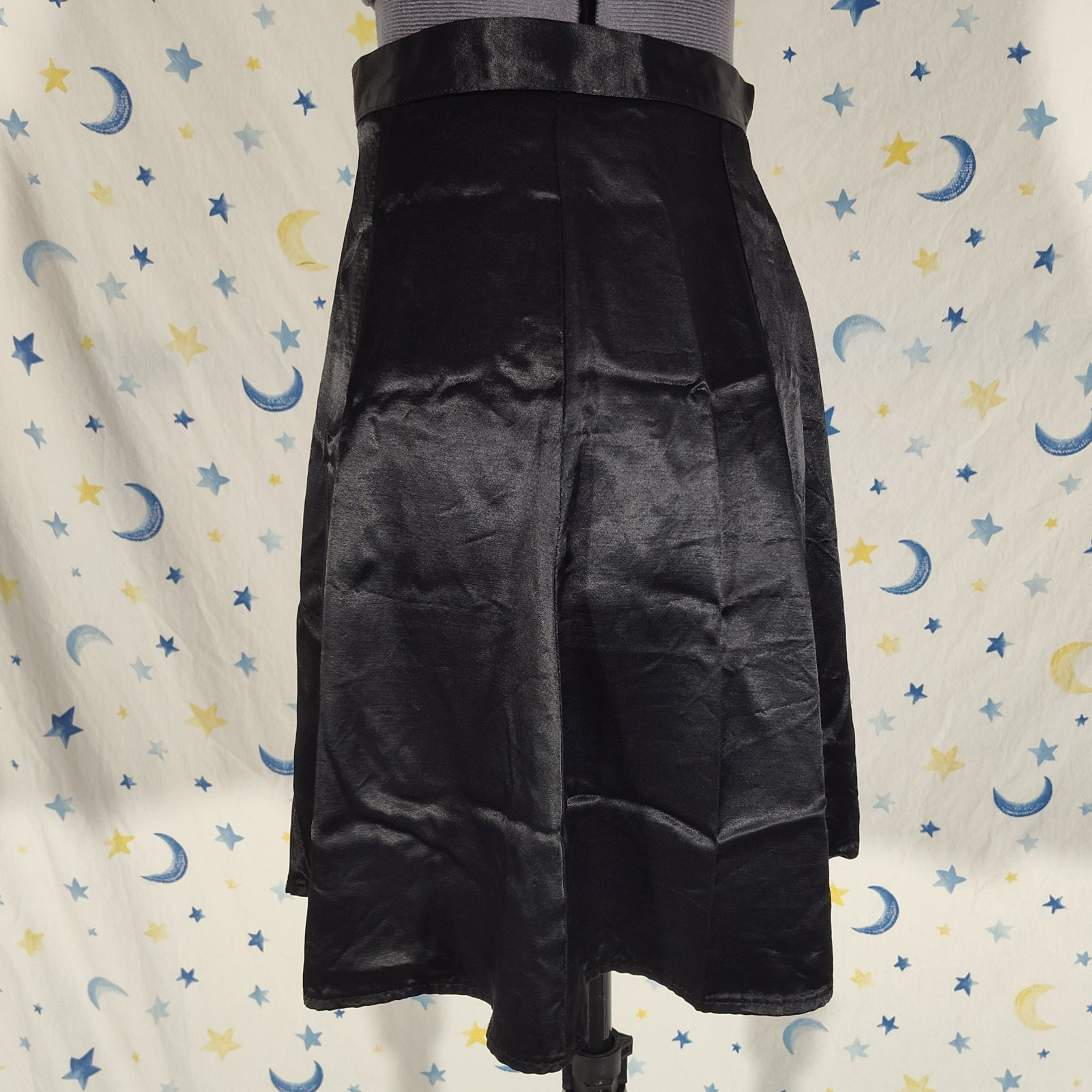 Vintage Star City Clothing Company Black Glossy High Waisted Slip Skirt