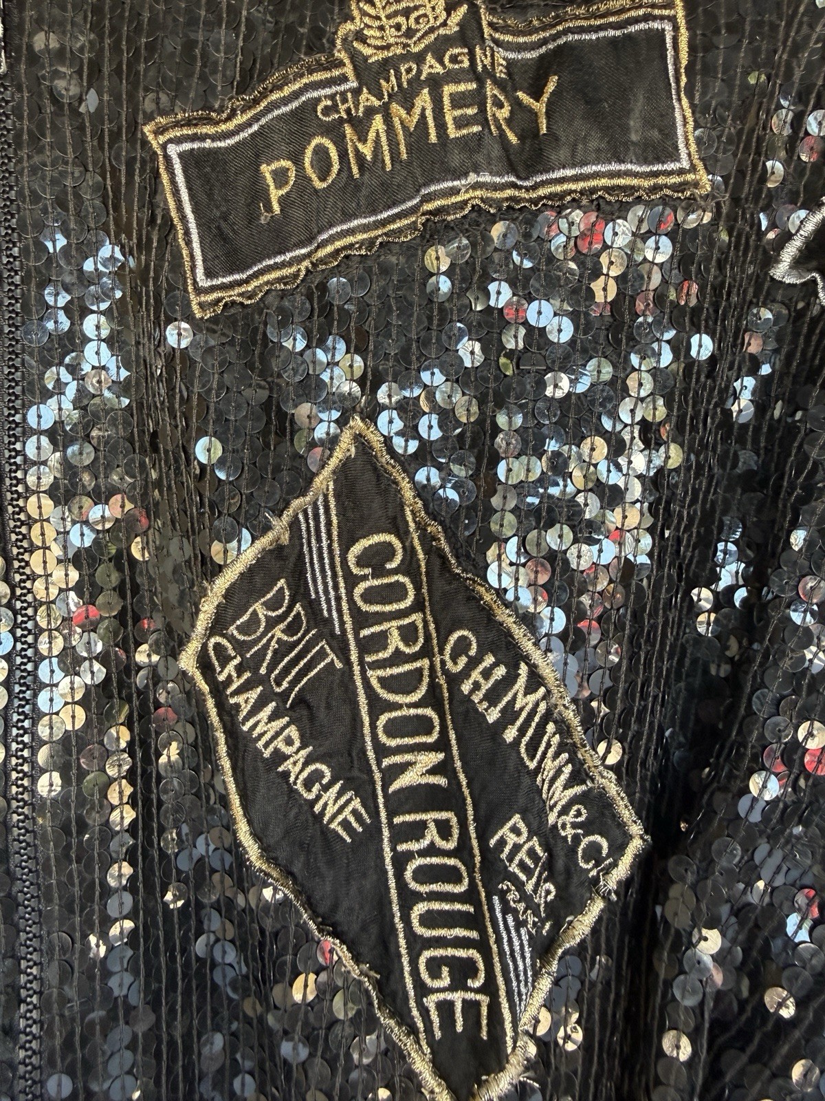 Vintage 80s MODI Silk Sequin Womens Jacket Champagne Label Size M Glam Maximalis