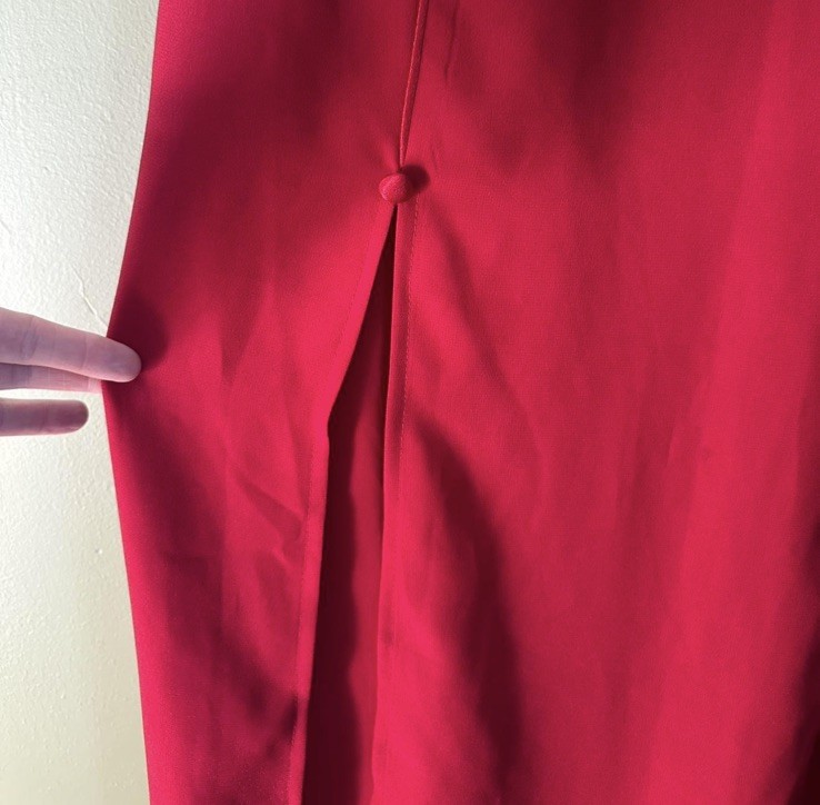 Vintage late 80s/90s Purple Patch red bow dress XL
