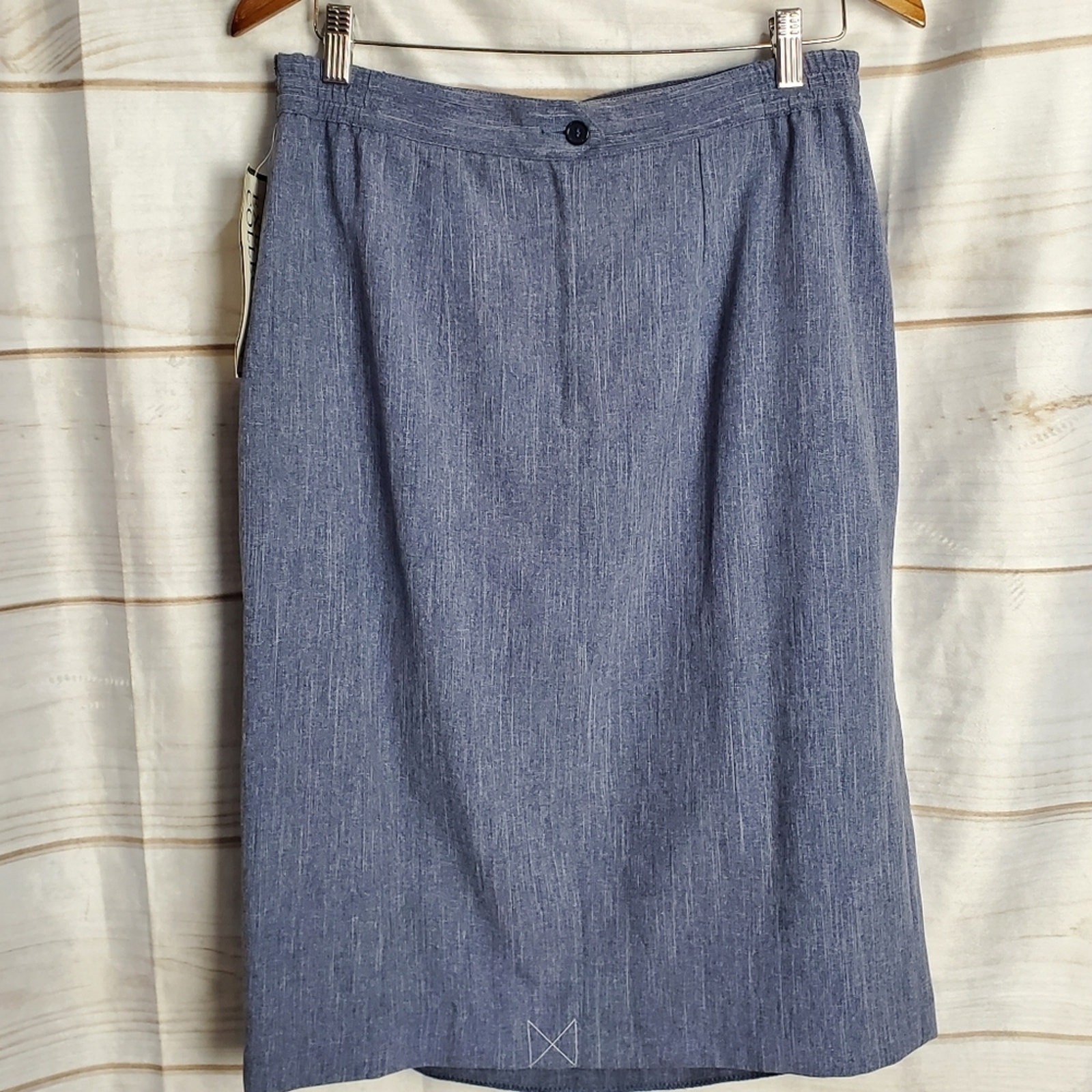 Vintage 90s Pencil Skirt Womens Size 14 Executive Collection Blue Career