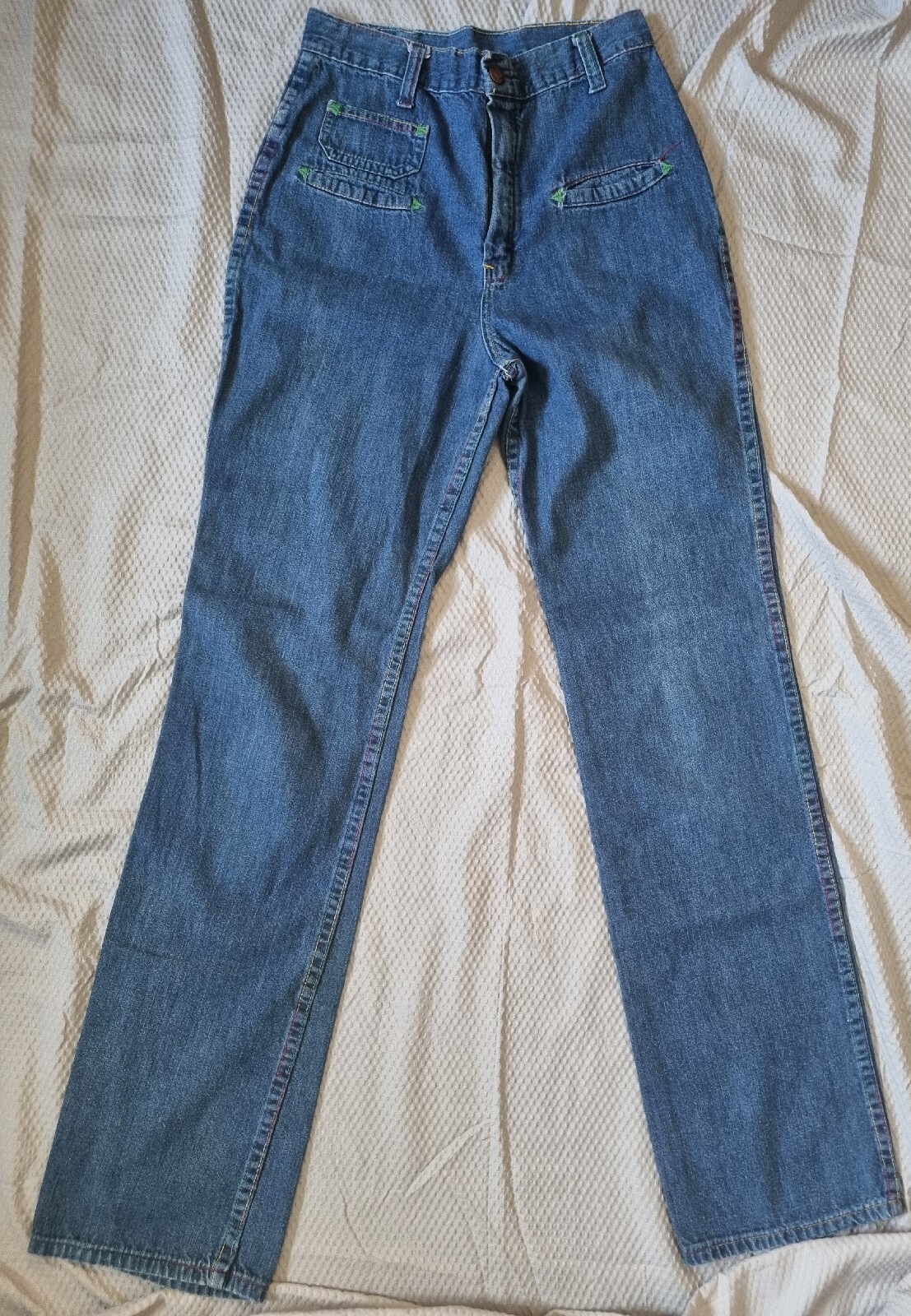 RARE „Cheap Jeans’ Brand 70s Vintage Jeans With Rainbow Stitching