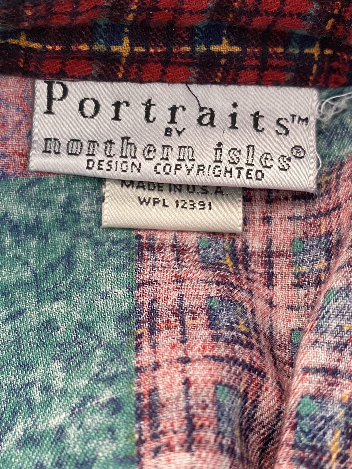 Vintage Portraits by Northern Isles 2 Piece Skirt Top Patchwork Size 12 Flannel