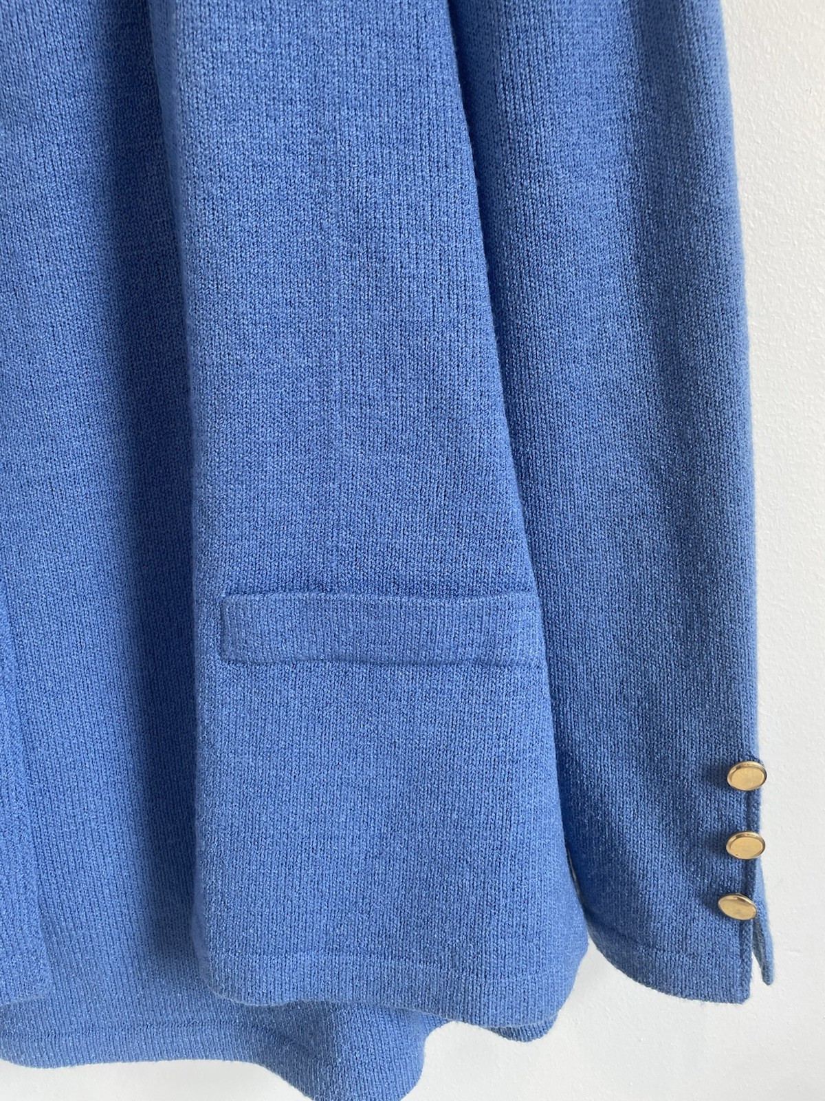 Vintage 1980s Dunollie Looms Knit Sweater Skirt Set Blue Size 12 Classic