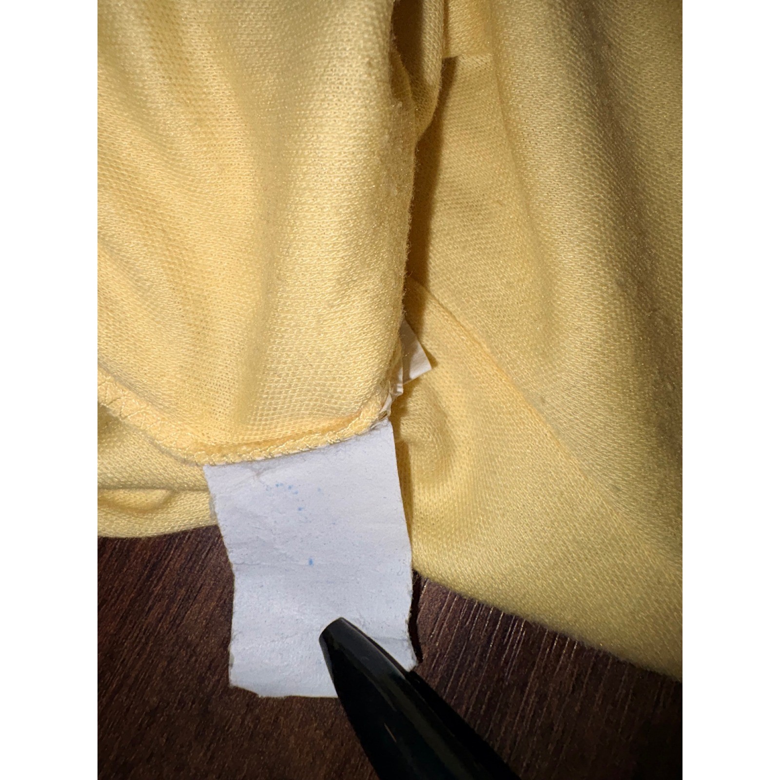 Vintage Club USA Yellow Lace Yoke Dolman Sleeve Banded Hem Top Womens Tag Worn