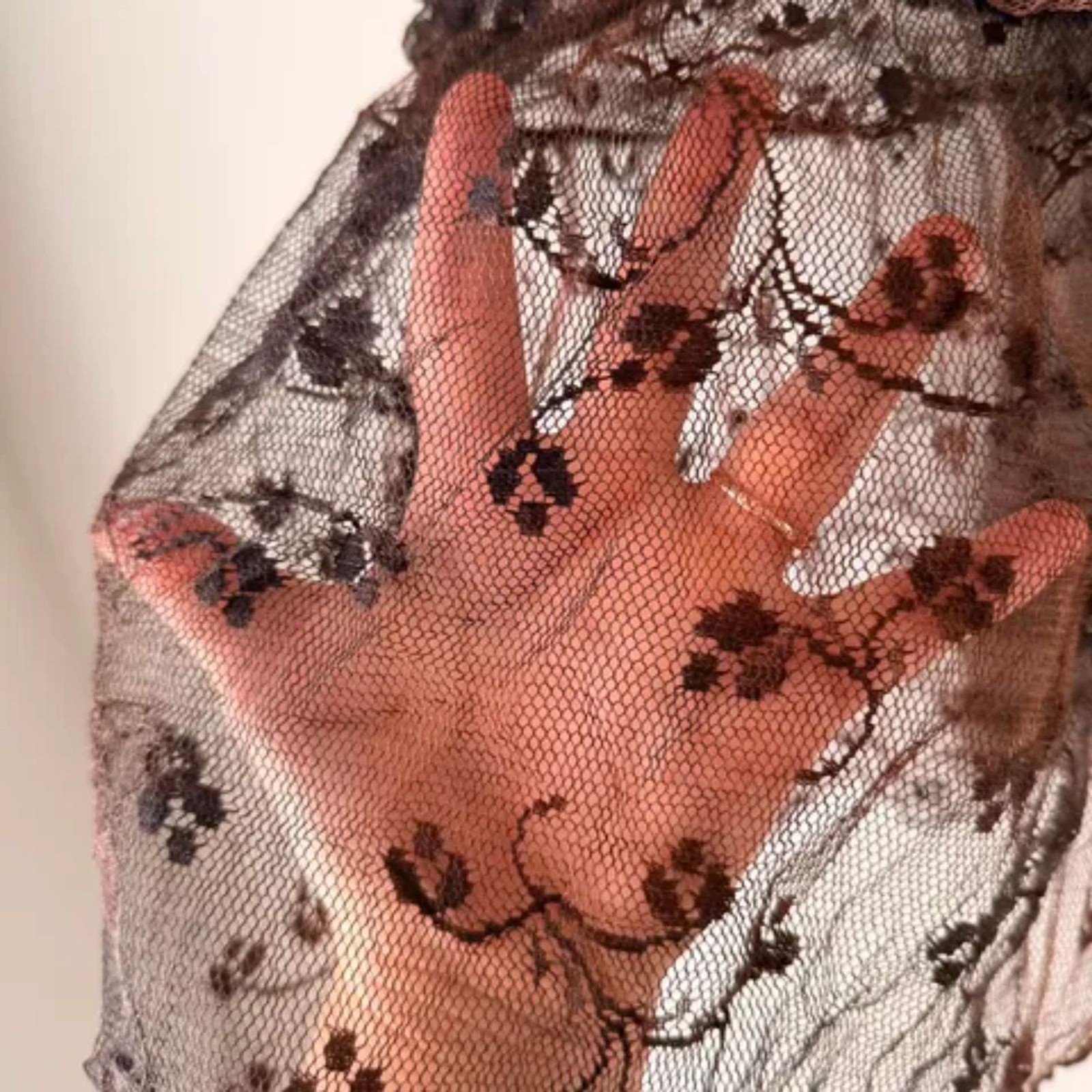 Petit Pois by Viviana G. Small full sheer lace v neck peplum top with rose detai