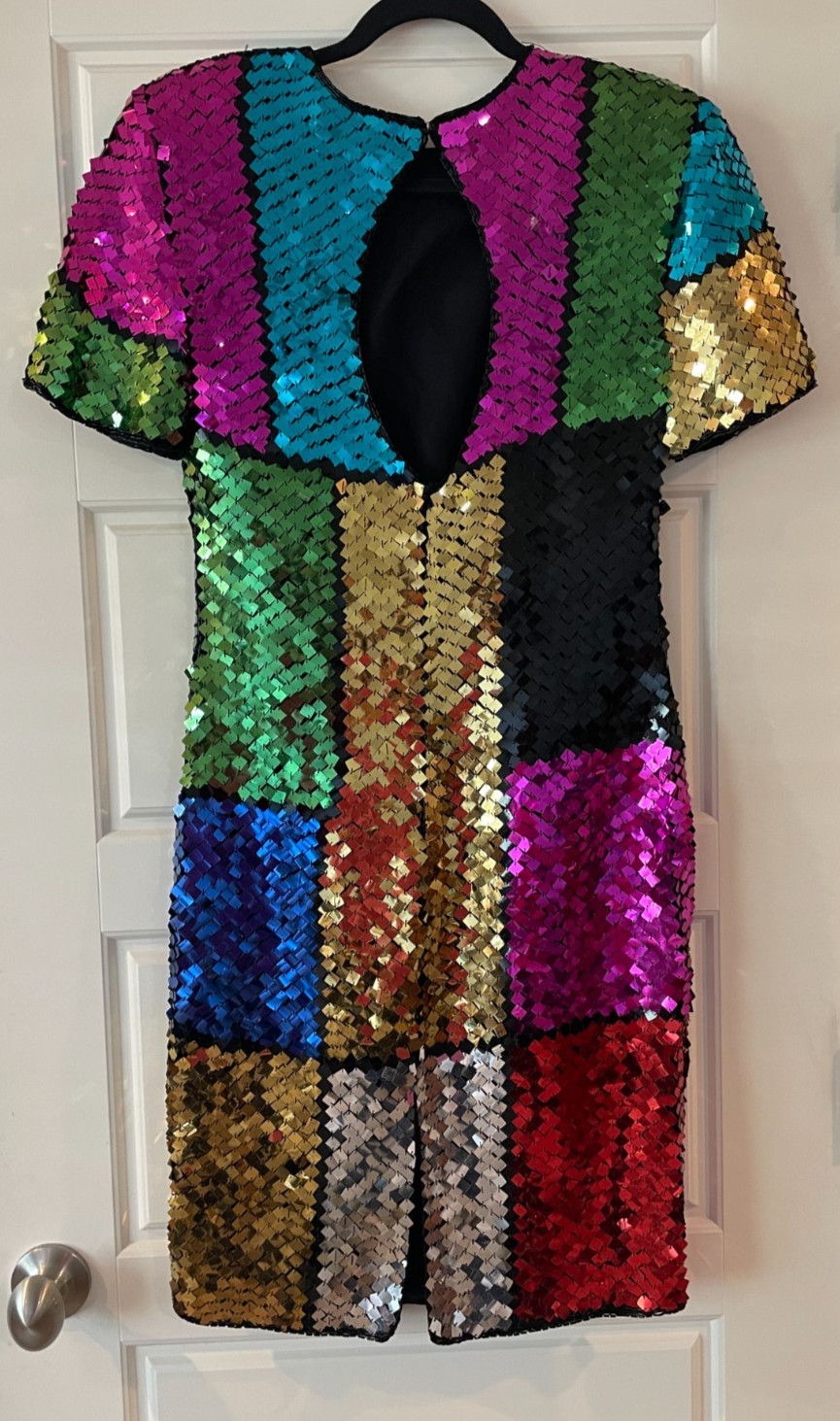 Vintage Evening Pearl Medium Sequin Cocktail Dress Prom New Year’s Eve *RARE*