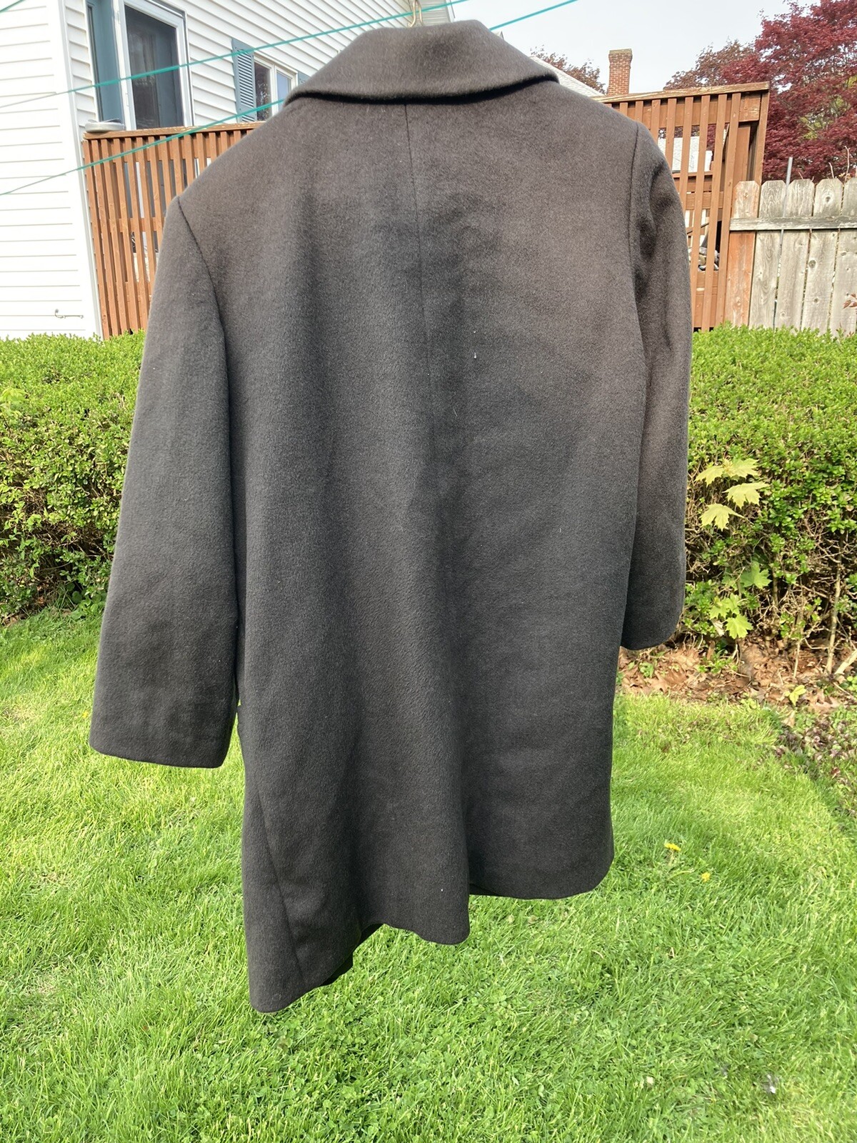 VTG Forecaster Boston Wool Dark Gray Winter Knee Dress Duffle Pea Coat Womens 12