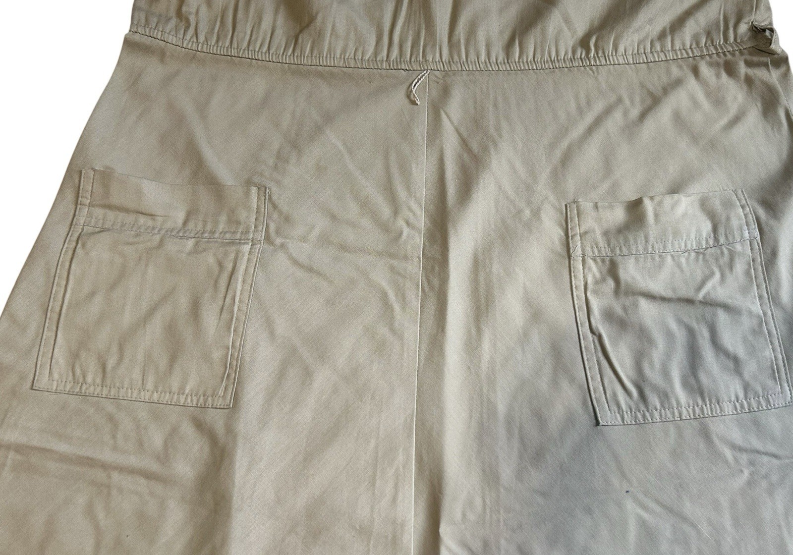 Vintage 80s Murray Meisner Khaki Utility Midi Dress USA Made Safari Cottagecore