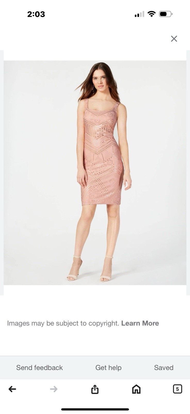 LAUNDRY BY SHELLI SEGAL Vintage Women’s Metallic Studded Bodycon Sheath Dress