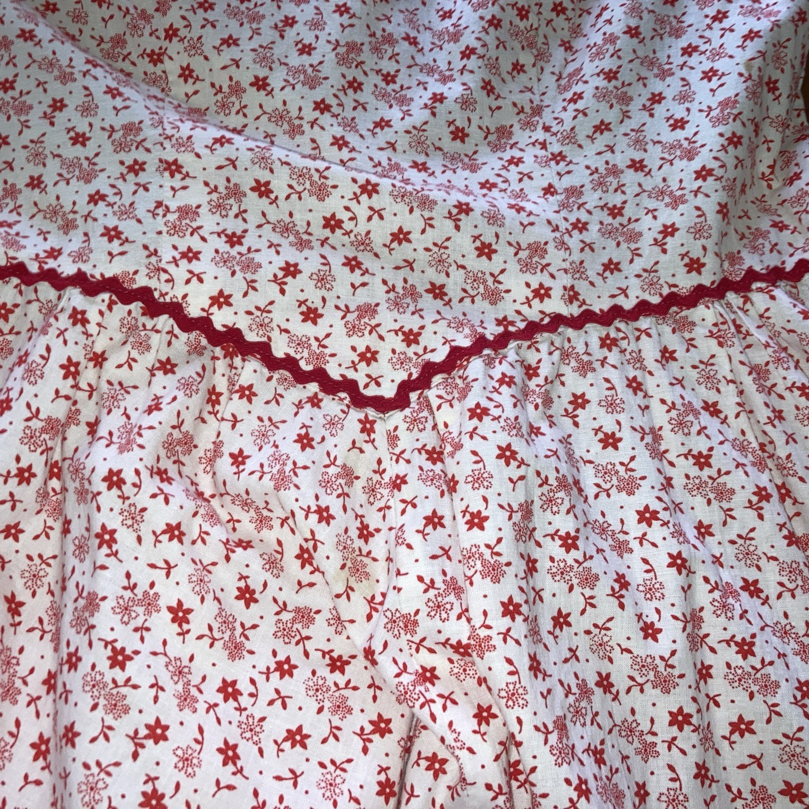 vintage custom made country dress, chintz, fits XL