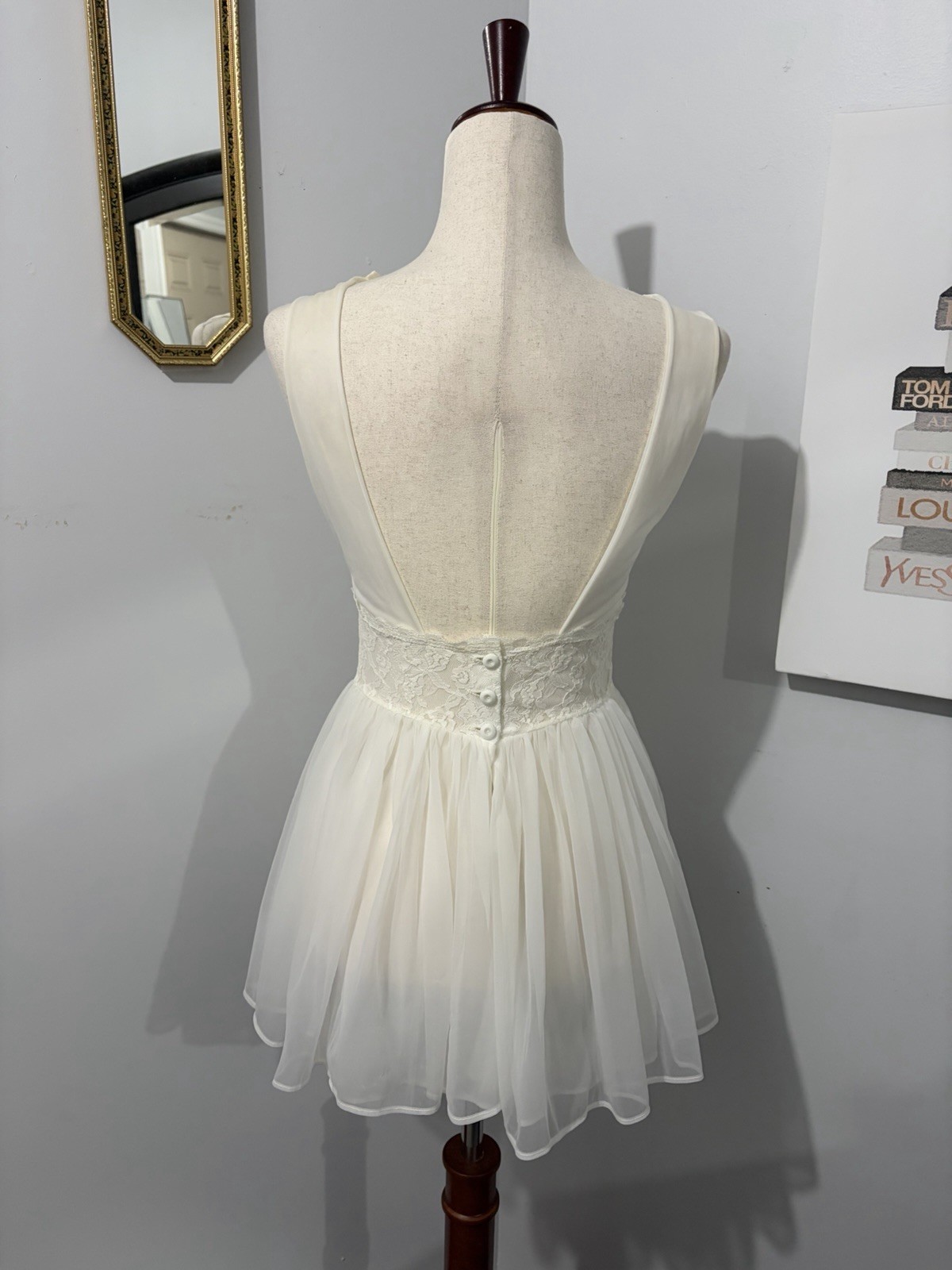 Rare Vintage 1970’s Jer Marai Chiffon Babydoll Bridal Set Size Medium