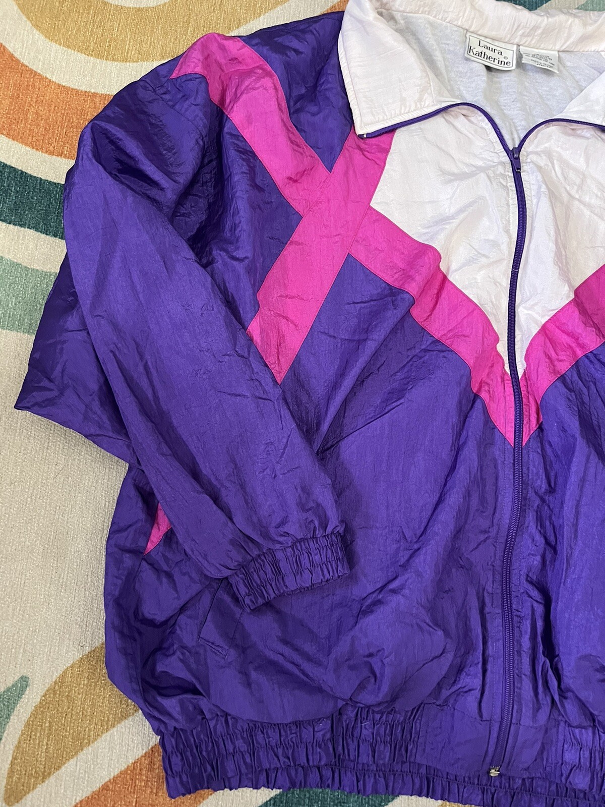 Vintage 90’s Purple Pink Bubblegum Pop Barbie Style Funky Women’s Windbreaker