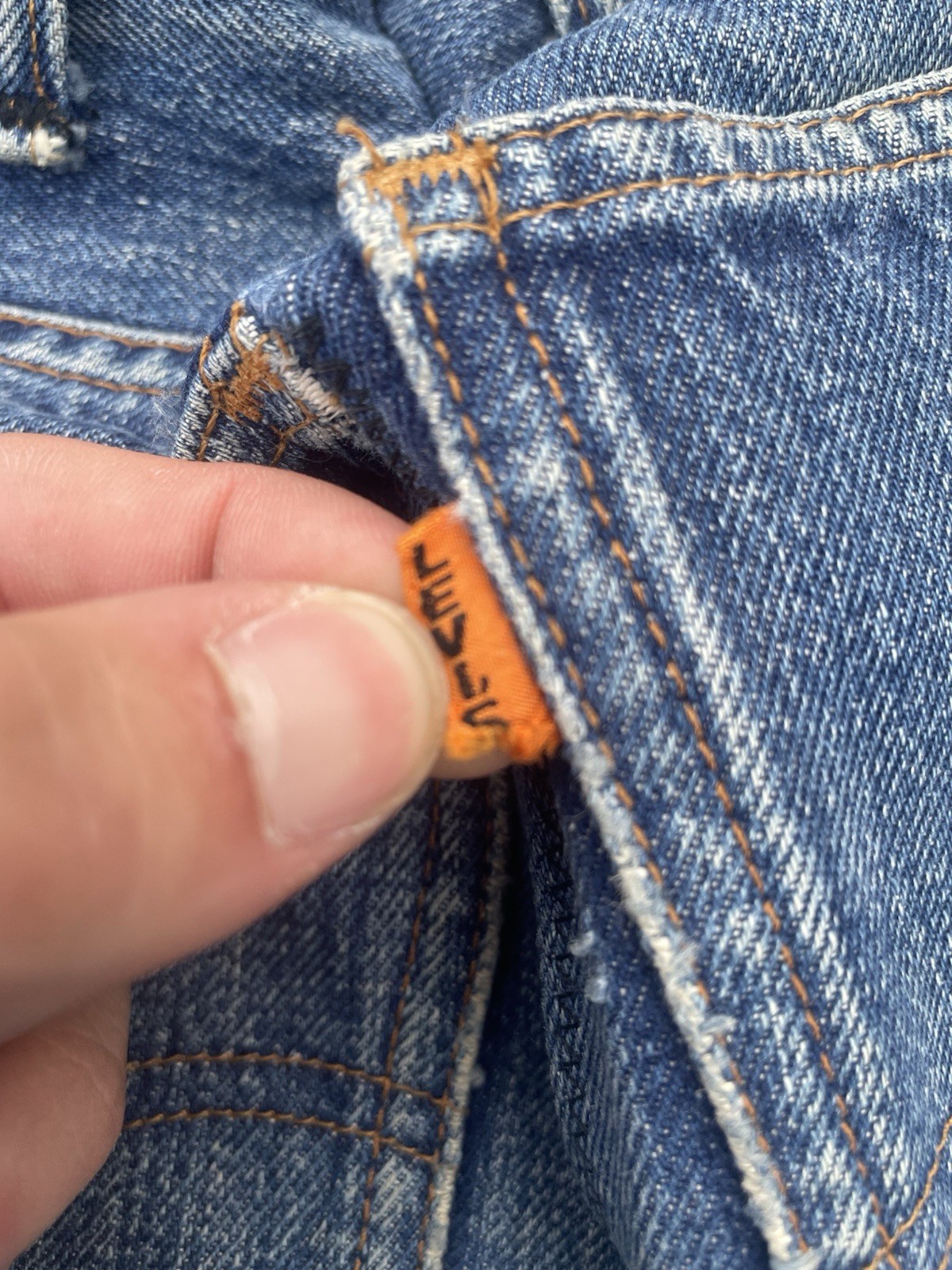 Vintage 1970s Orange Tab Levi’s Big E Custom Jean Skirt Selvedge Denim USA READ
