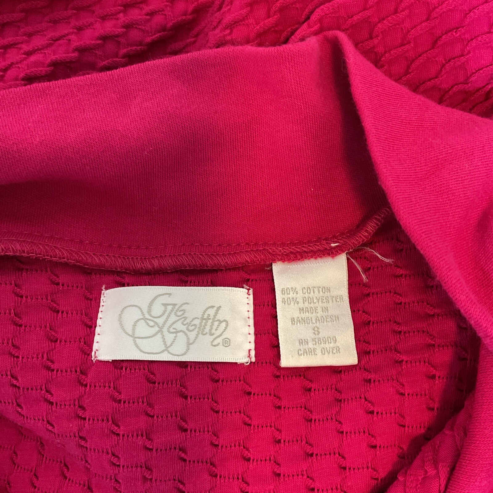 Vintage Go Softly Robe Womens Small Pink 80s Textured Housecoat Muumuu Kaftan