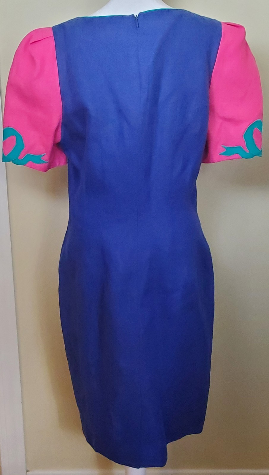 Vintage Sharon Young Linen Knee Length Dress Easter Size 12 90’s Y2K Barbiecore
