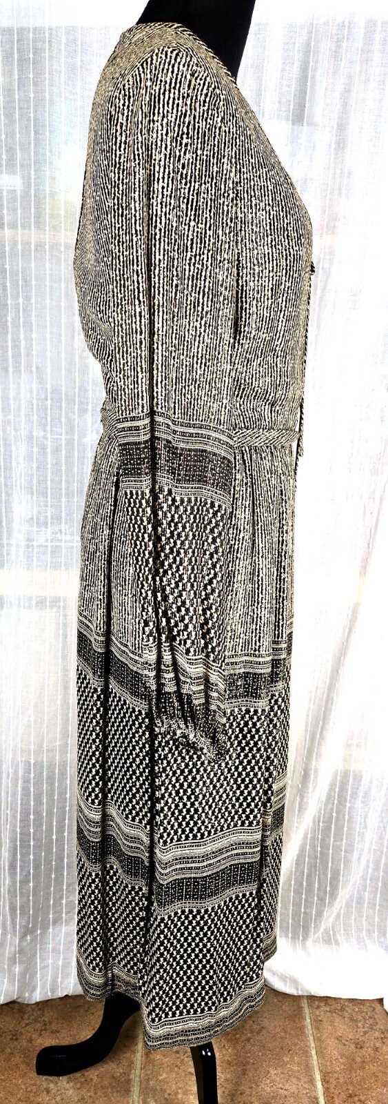 JEAN LOUIS for I. MAGNIN Vintage 1970s Dress Bohenmian Peasant Classic Elegance