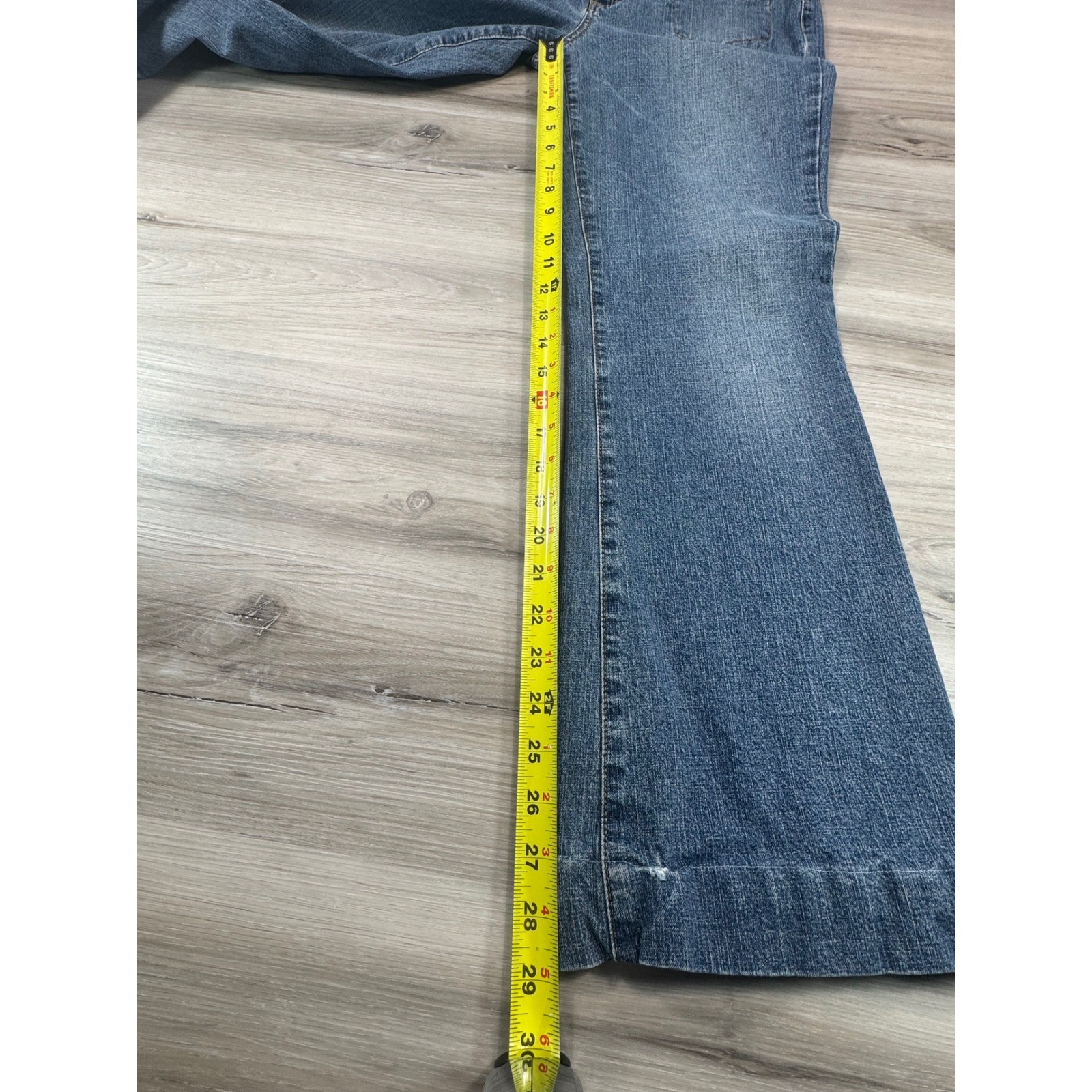 2000s Y2K SO Flare Jeans Low Rise Embroidered Pockets Size 11 pants are hemmed