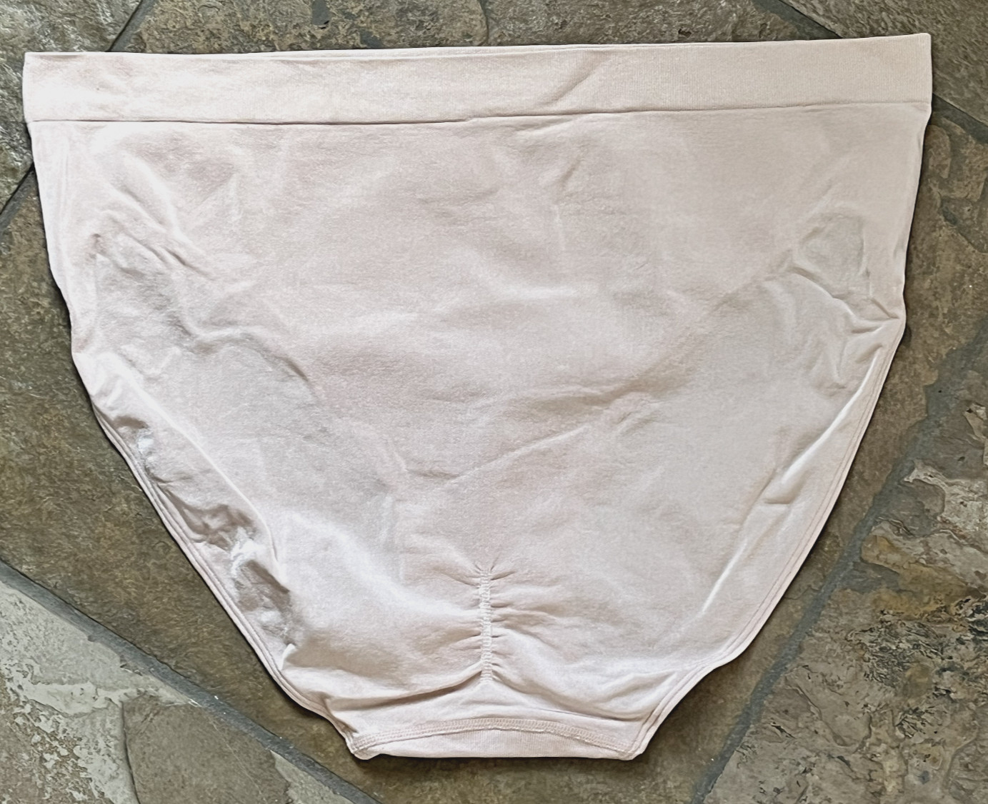 225 WACOAL Sz 3XL Nude B Smooth Ruched Nylon Blend Hi Cut Brief Panty #834175