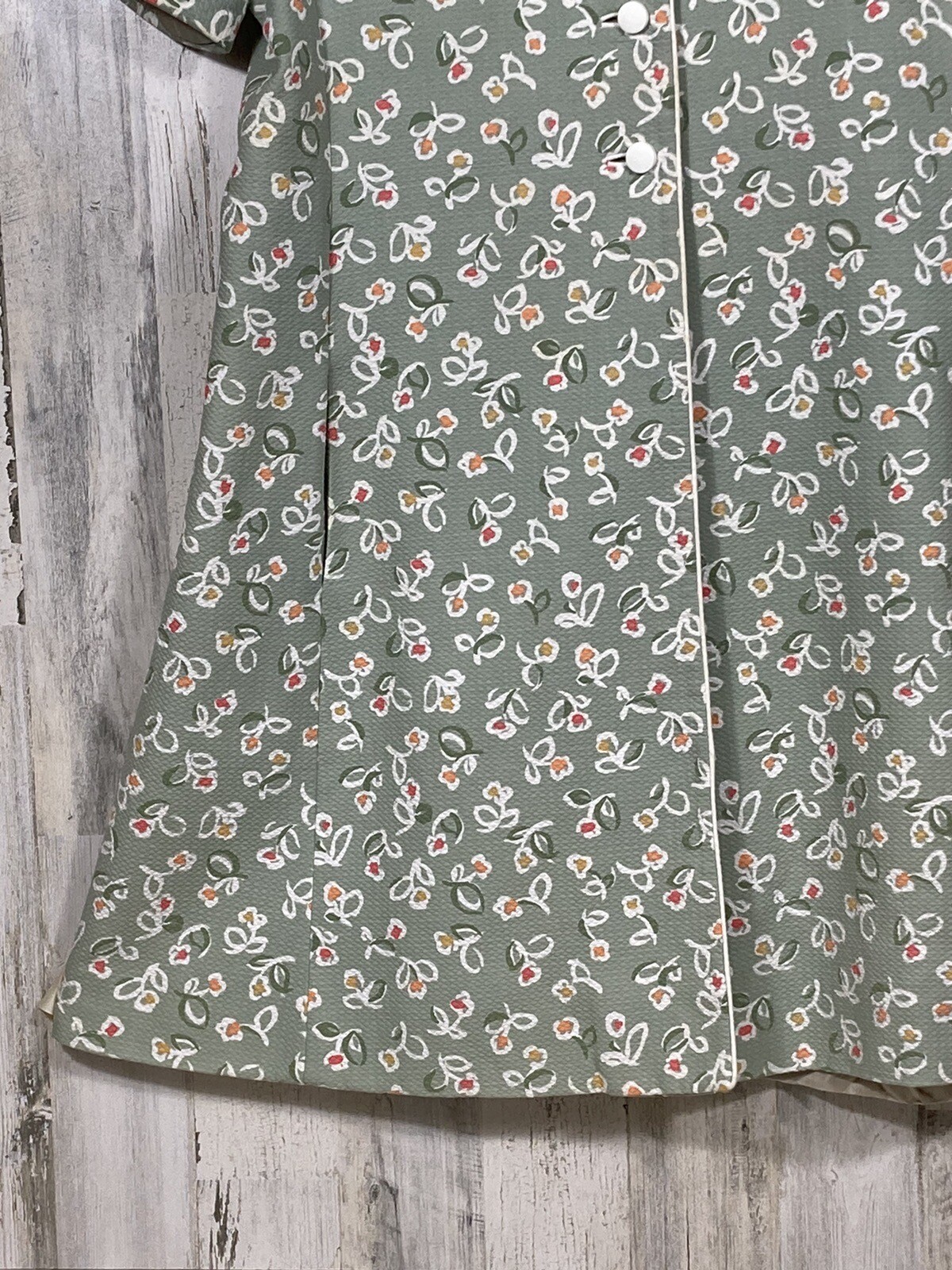 William Pearson Shift House Dress Woman XL Green Orange White Knee Length