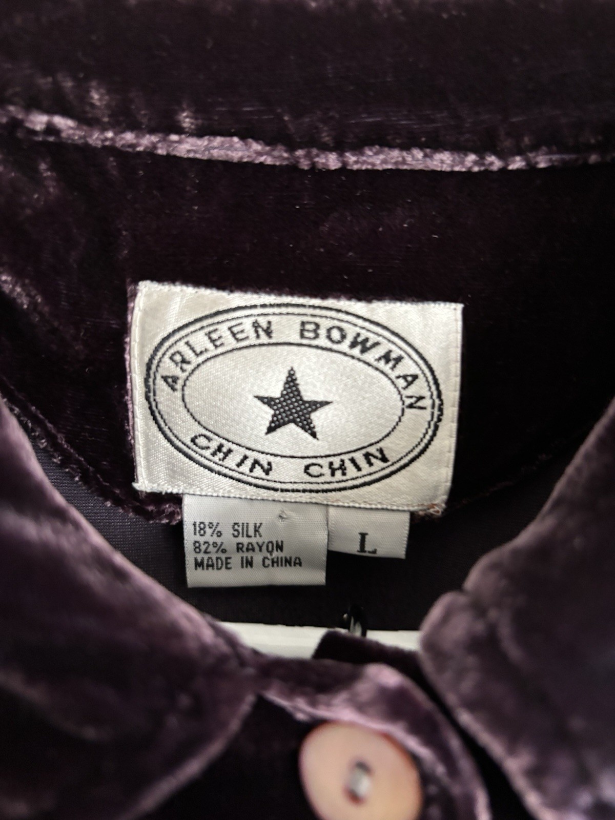 Arleen Bowman Chin Chin Women’s Large Purple Silk Velvet Lounge Set Vintage 90’s