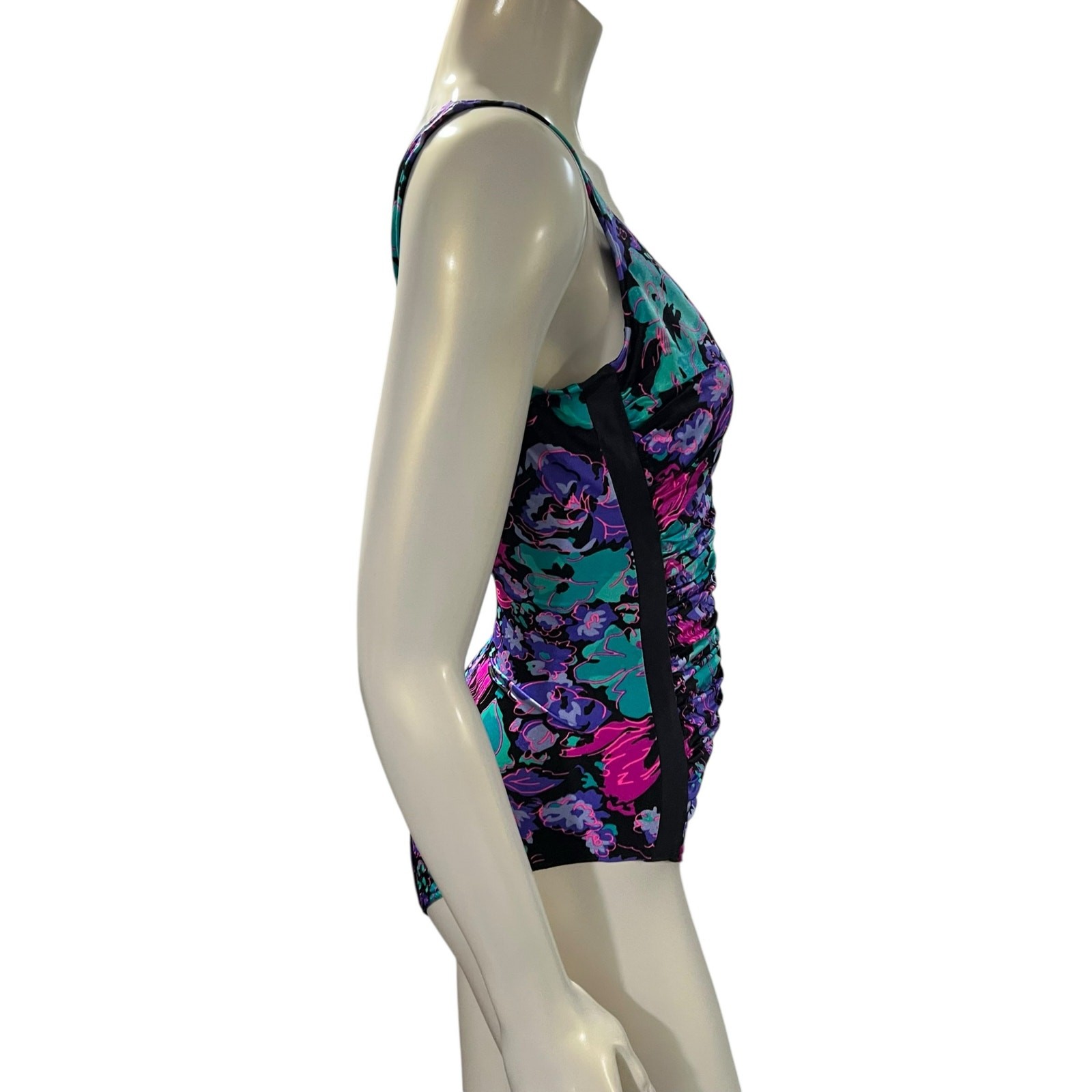 Maxine of Hollywood Approx 8/10 80s Floral One Piece Swimsuit USA