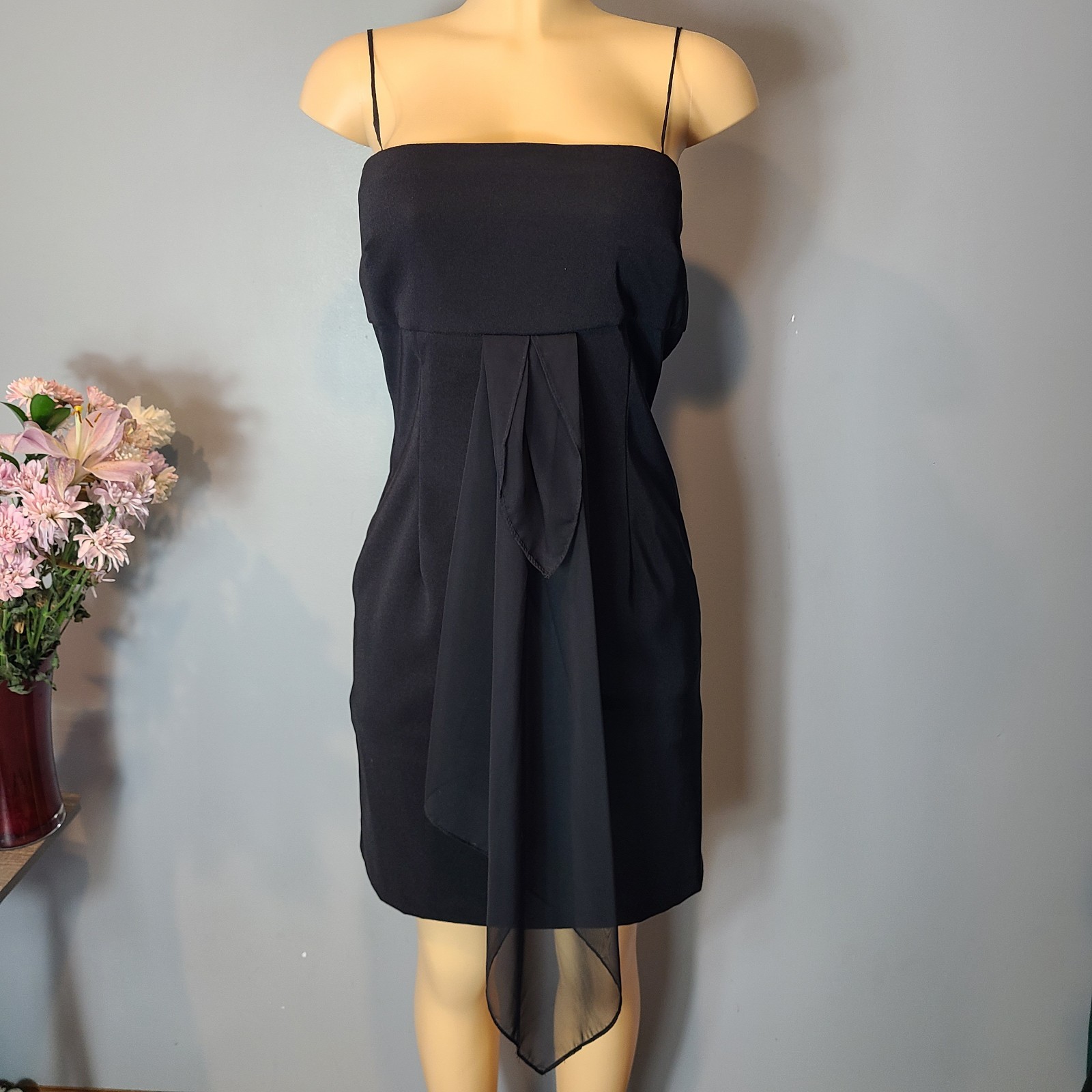 Vtg 90s Y2K Fairy Babydoll Dress Sz 10 Black Whimsigoth Wedding Guest Grad