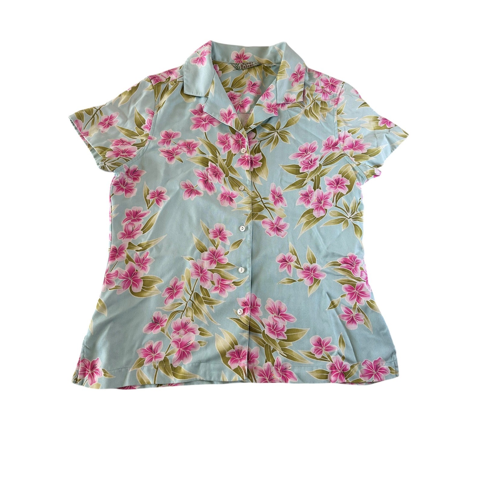 Vintage Tommy Bahama Floral Hawaiian Tropicalcore Camp Shirt Silk Resortwear S